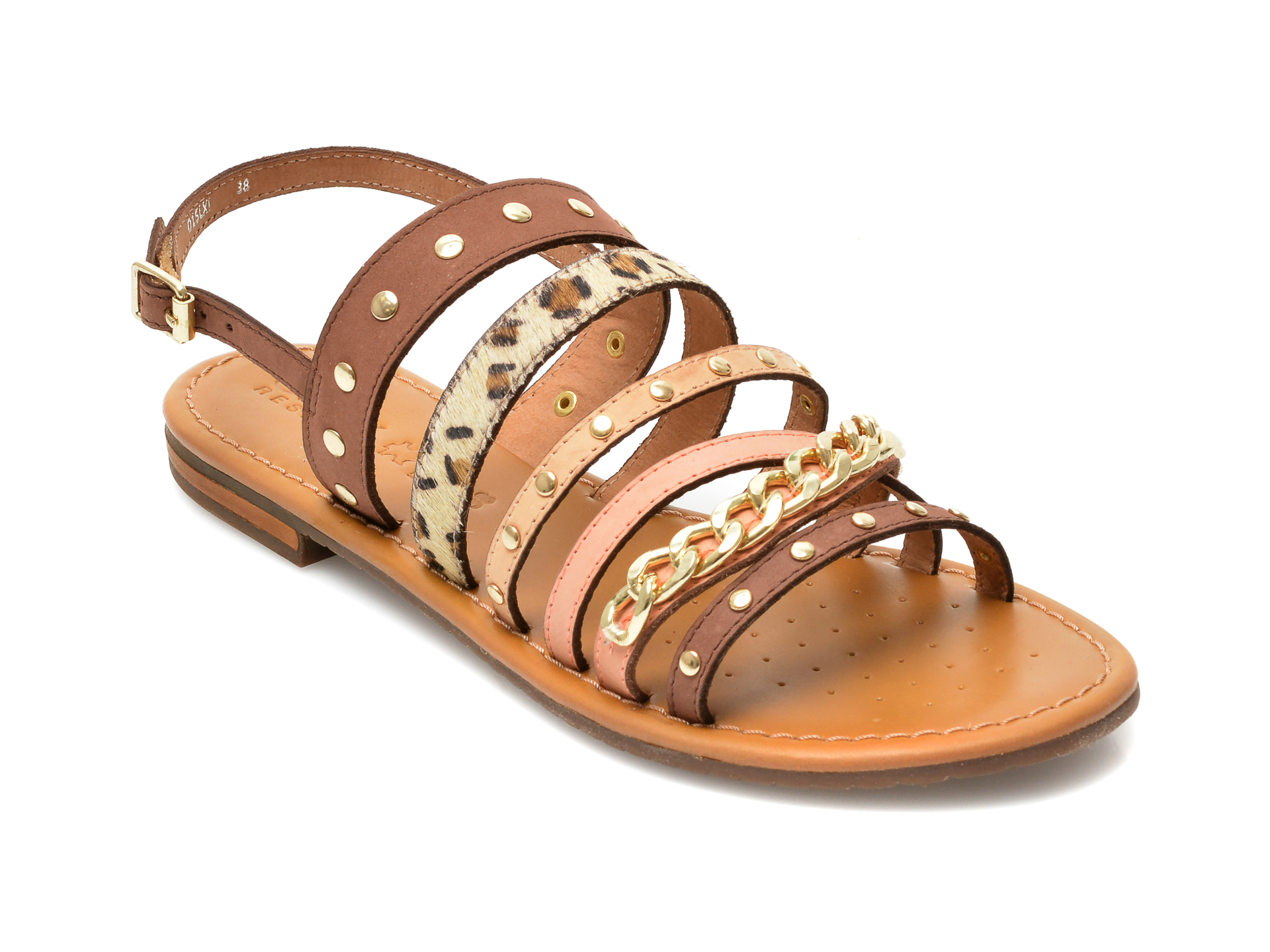 Sandale GEOX maro, D15LXI, din piele naturala /femei/sandale imagine noua