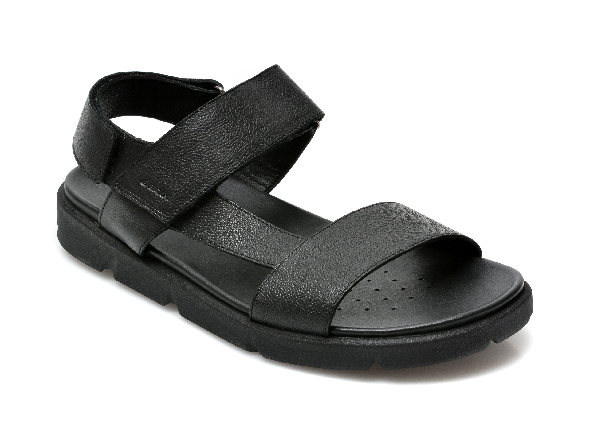 Sandale GEOX negre, U15BGB, din piele naturala imagine Black Friday 2021