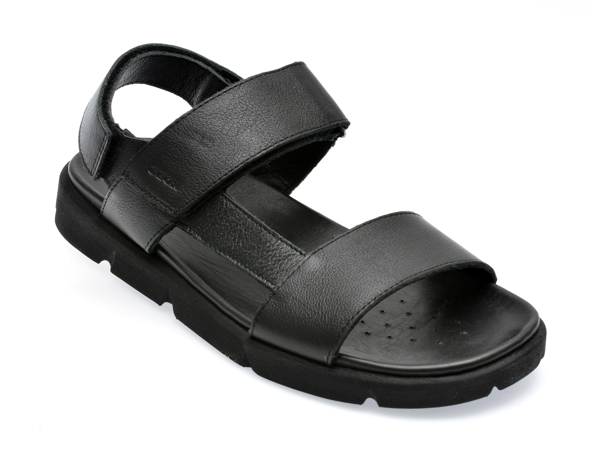 Sandale GEOX negre, U15BGB, din piele naturala /barbati/sandale imagine super redus 2022