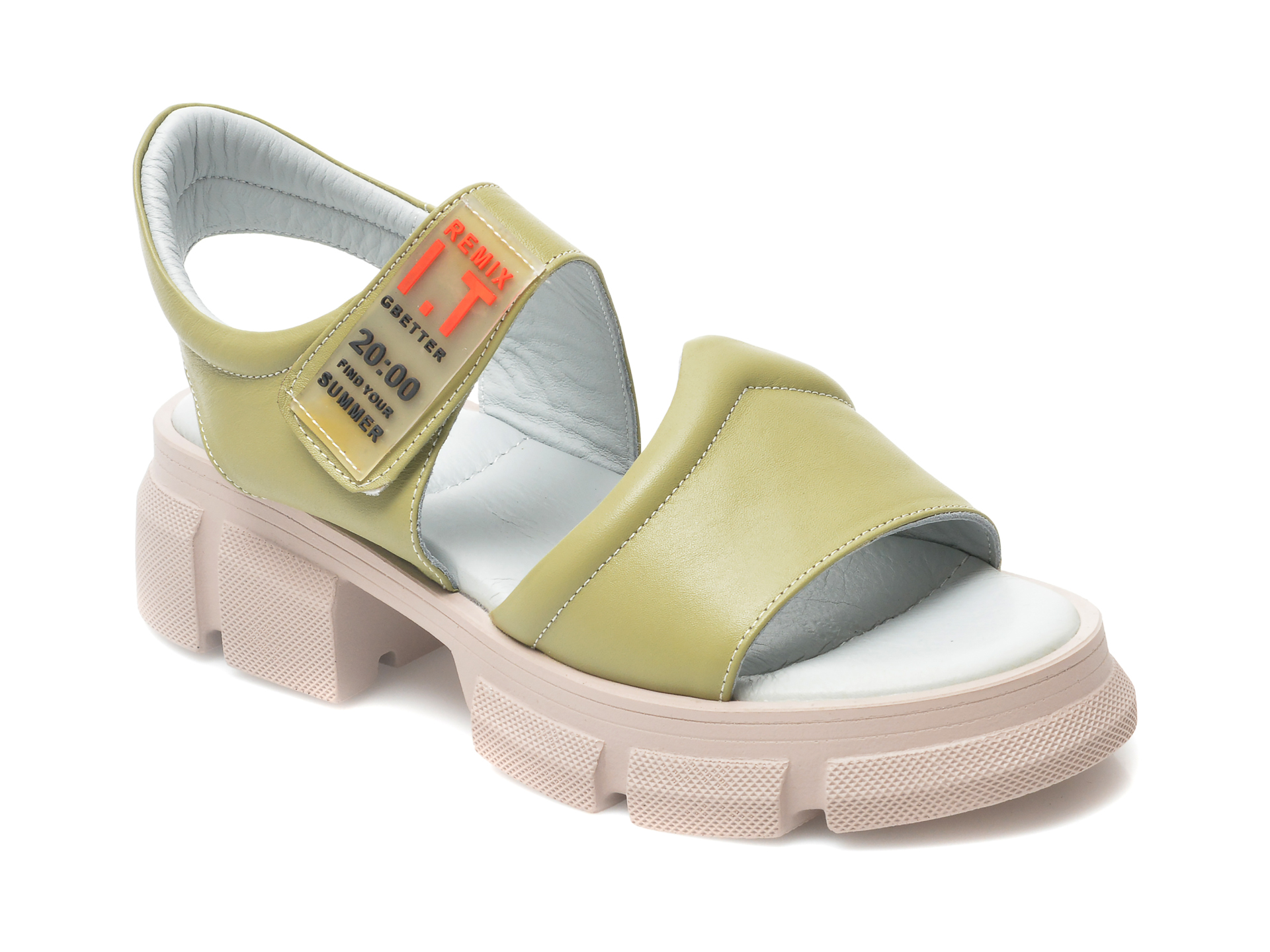 Sandale GOLDDEER verzi, 2888, din piele naturala /femei/sandale