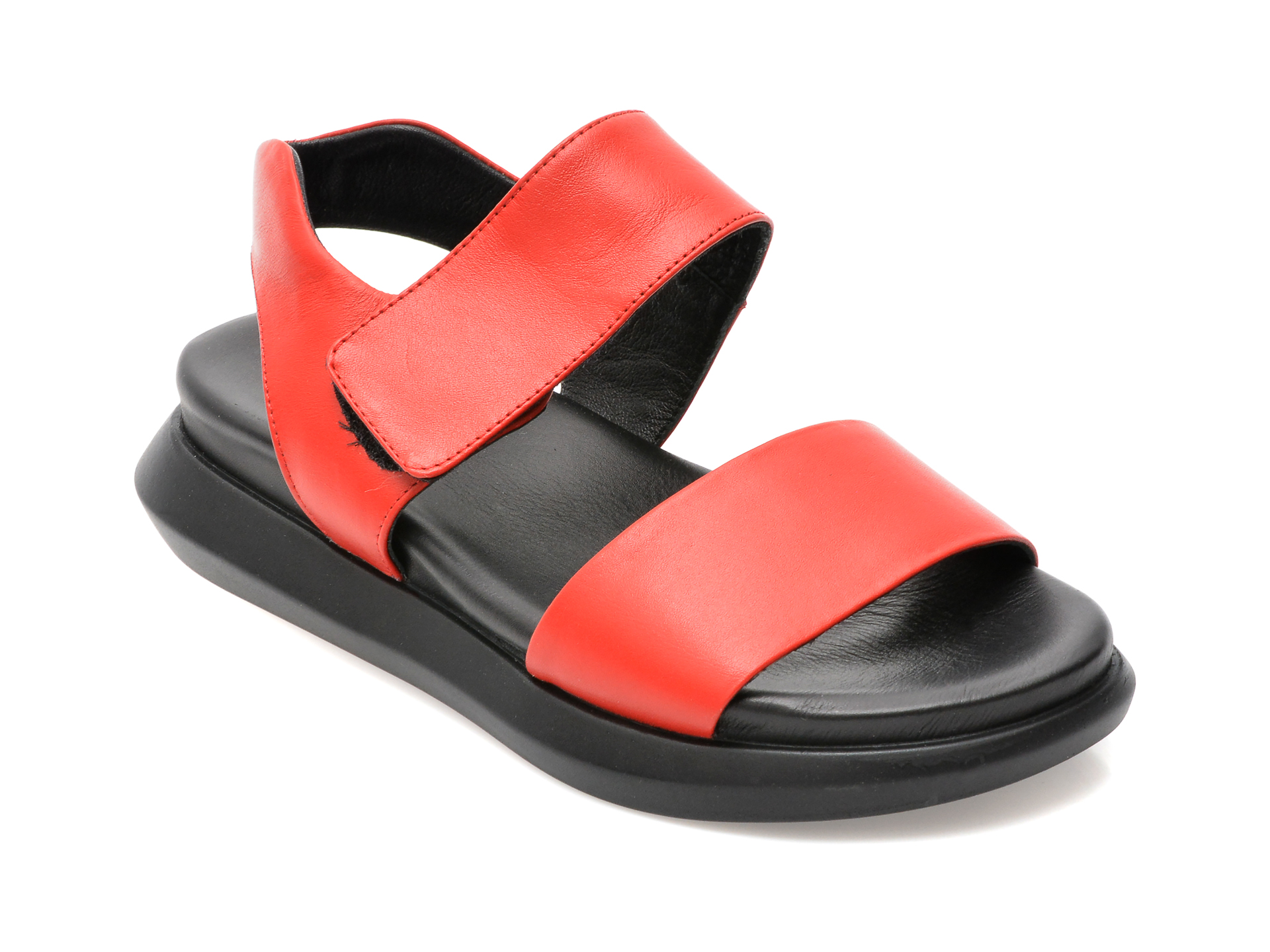 Sandale GRA rosii, 30022, din piele naturala /femei/sandale imagine noua