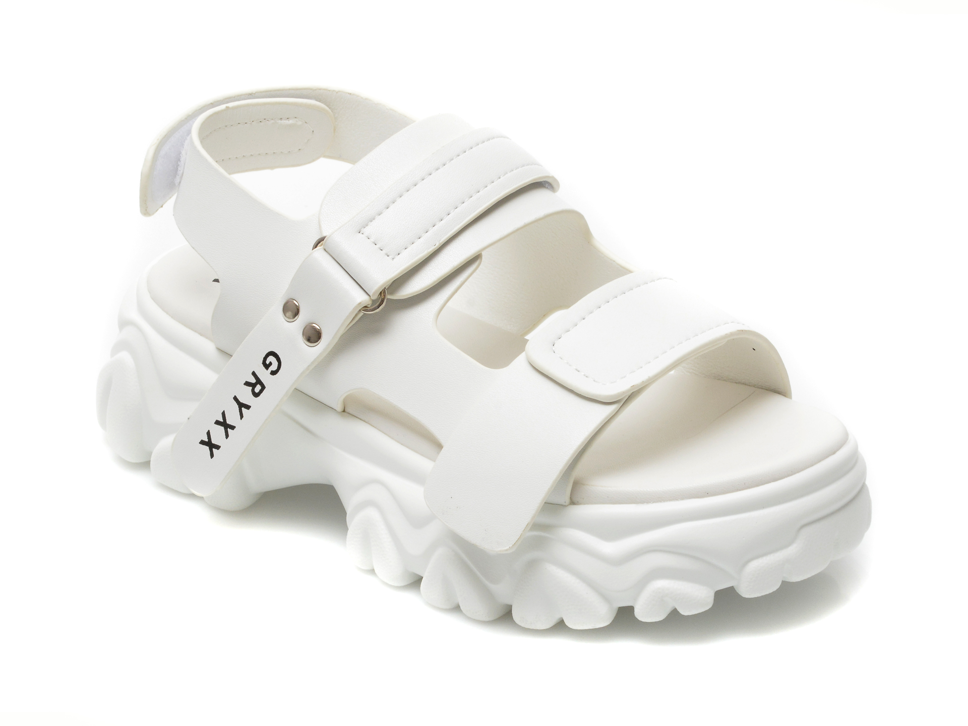 Sandale GRYXX albe, 21265, din piele naturala /femei/sandale