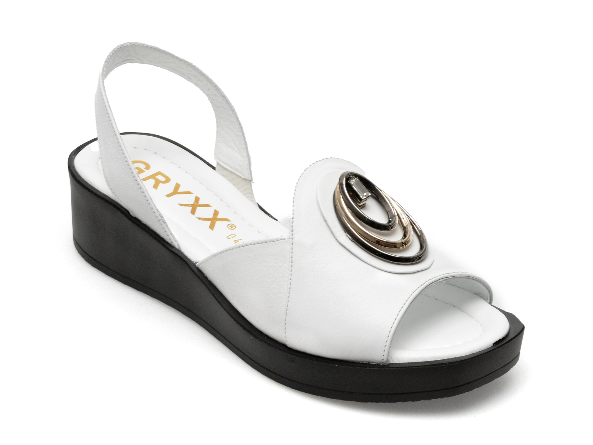 Sandale GRYXX albe, 406083, din piele naturala /femei/sandale imagine super redus 2022