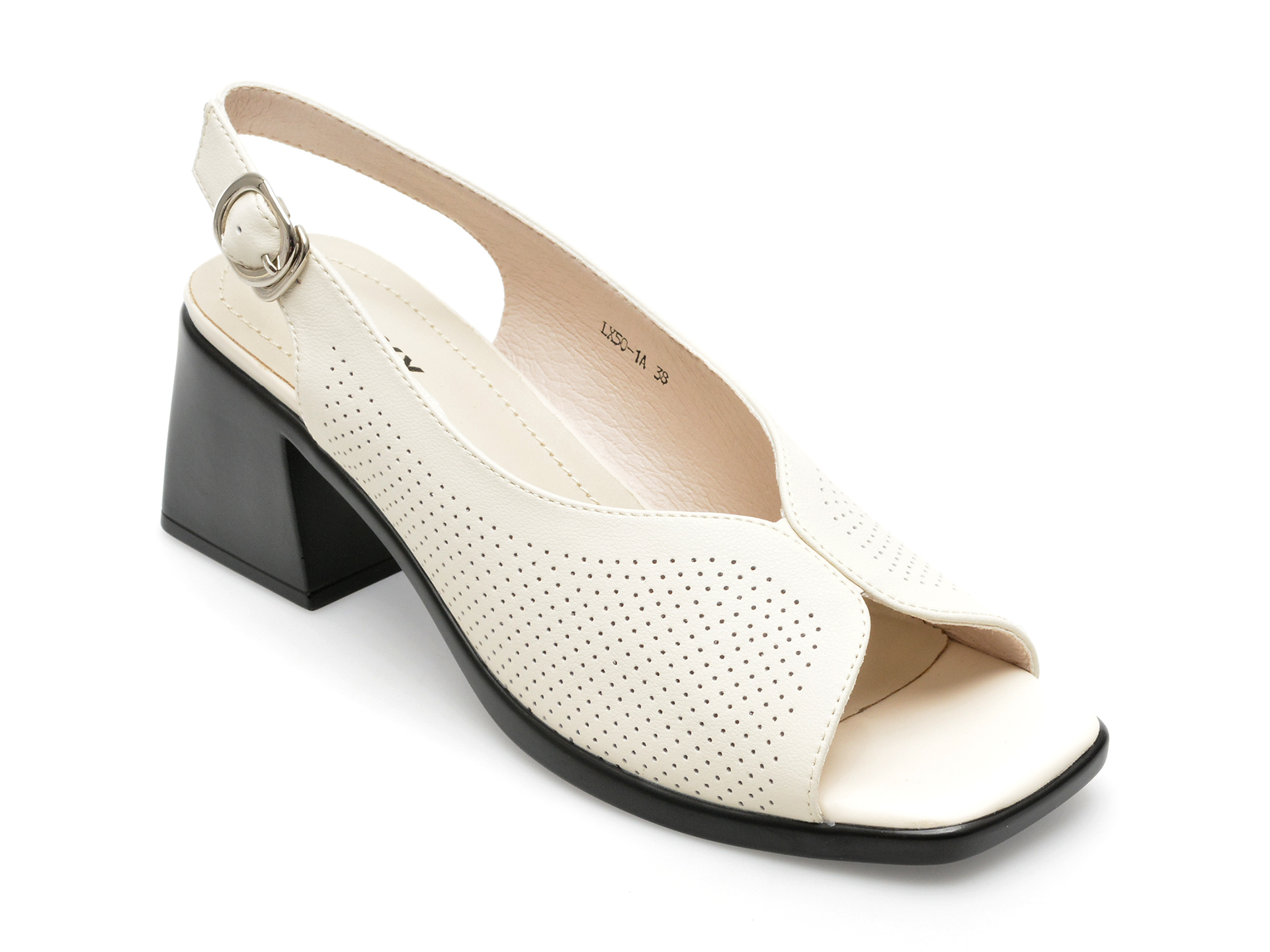 Sandale GRYXX albe, LX501, din piele naturala /femei/sandale