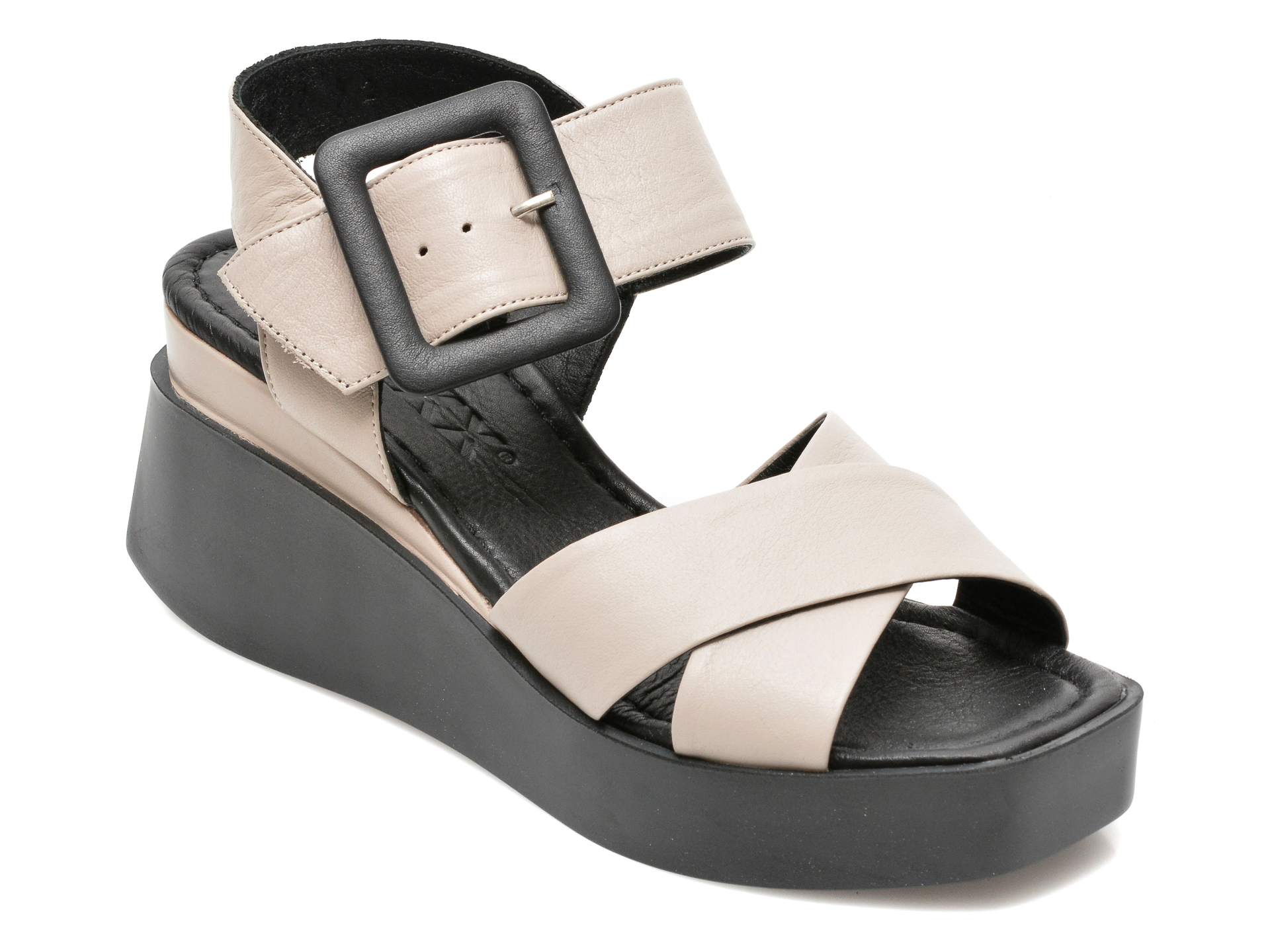 Sandale GRYXX gri, 130102, din piele naturala imagine reduceri black friday 2021 /femei/sandale