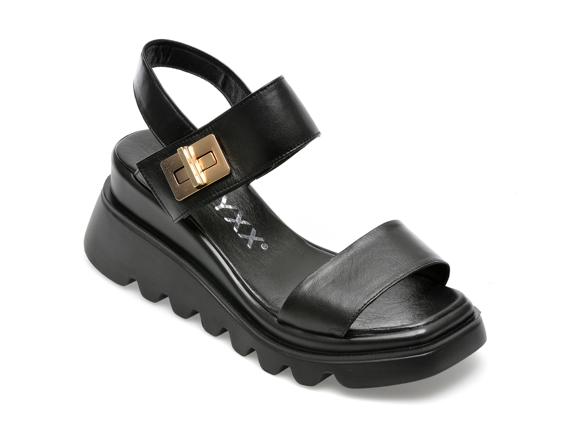 Sandale GRYXX negre, 10401, din piele naturala /femei/sandale imagine noua