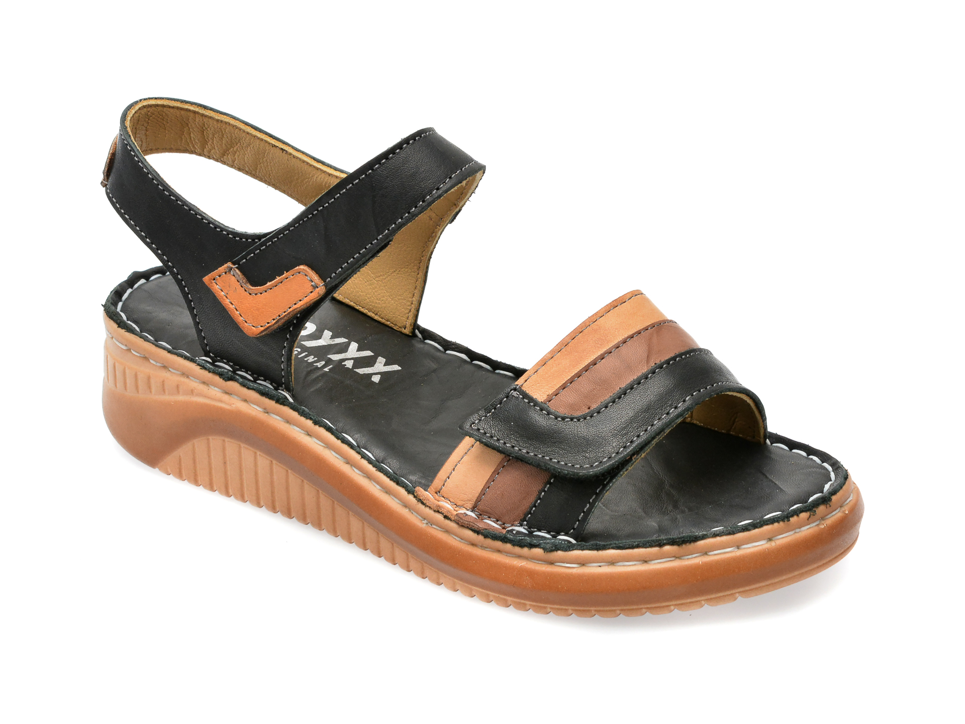 Sandale GRYXX negre, 254, din piele naturala /femei/sandale imagine super redus 2022
