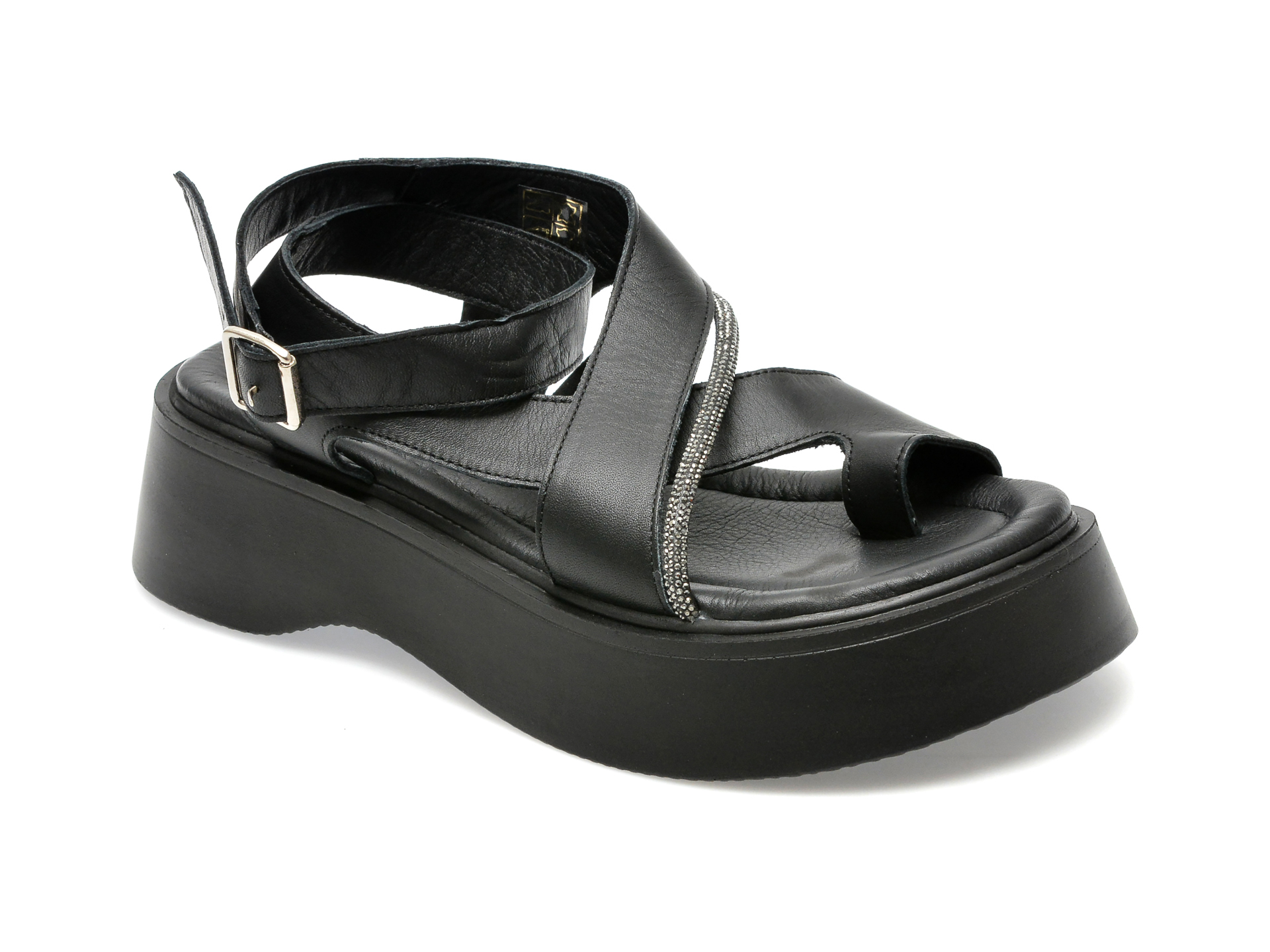 Sandale GRYXX negre, 471243, din piele naturala /femei/sandale