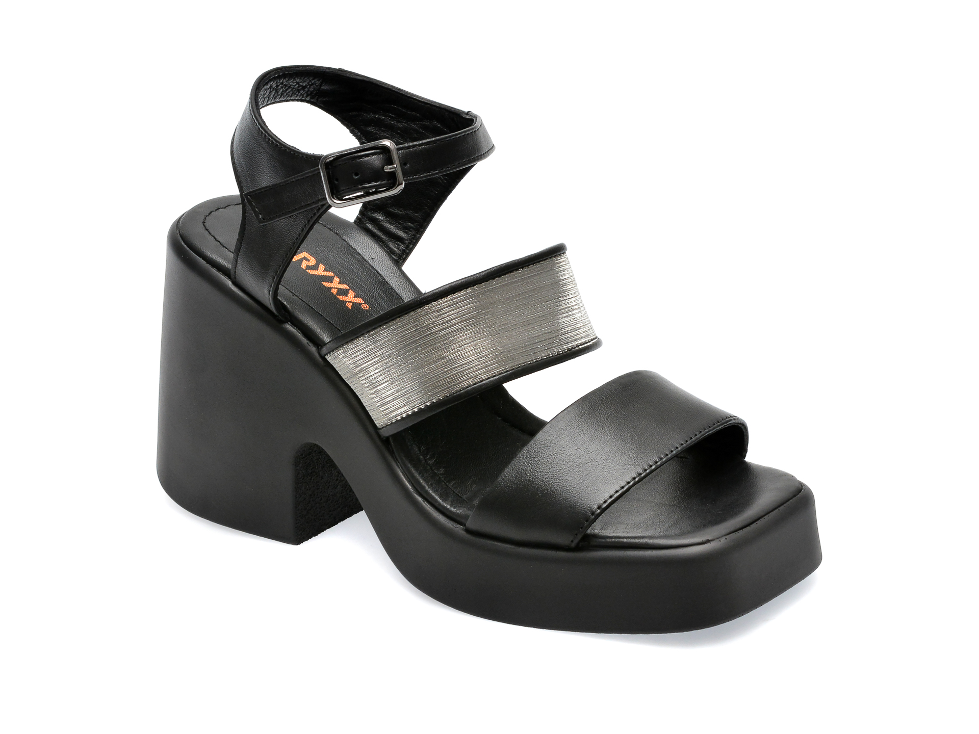 Sandale GRYXX negre, 753367, din piele naturala