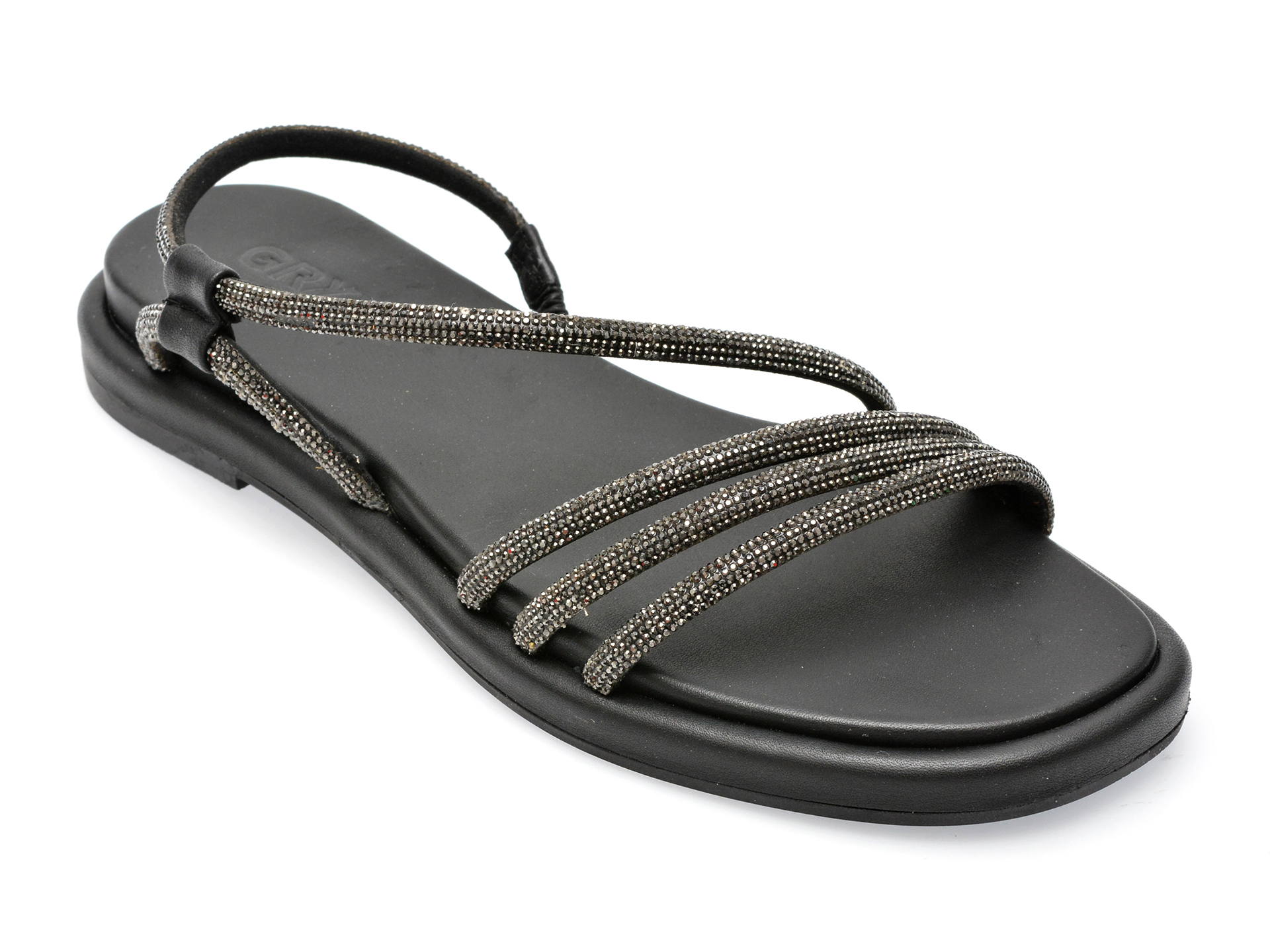Sandale GRYXX negre, PF3074, din piele naturala /femei/sandale imagine noua