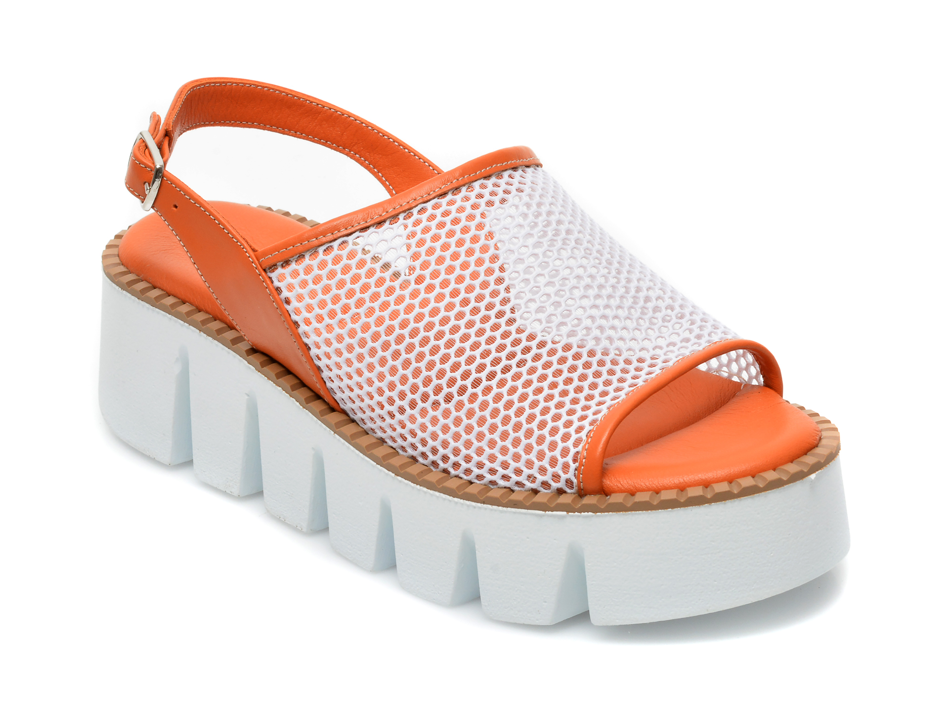 Sandale GRYXX portocalii, 21278, din material textil si piele naturala 2022 ❤️ Pret Super otter.ro imagine noua 2022