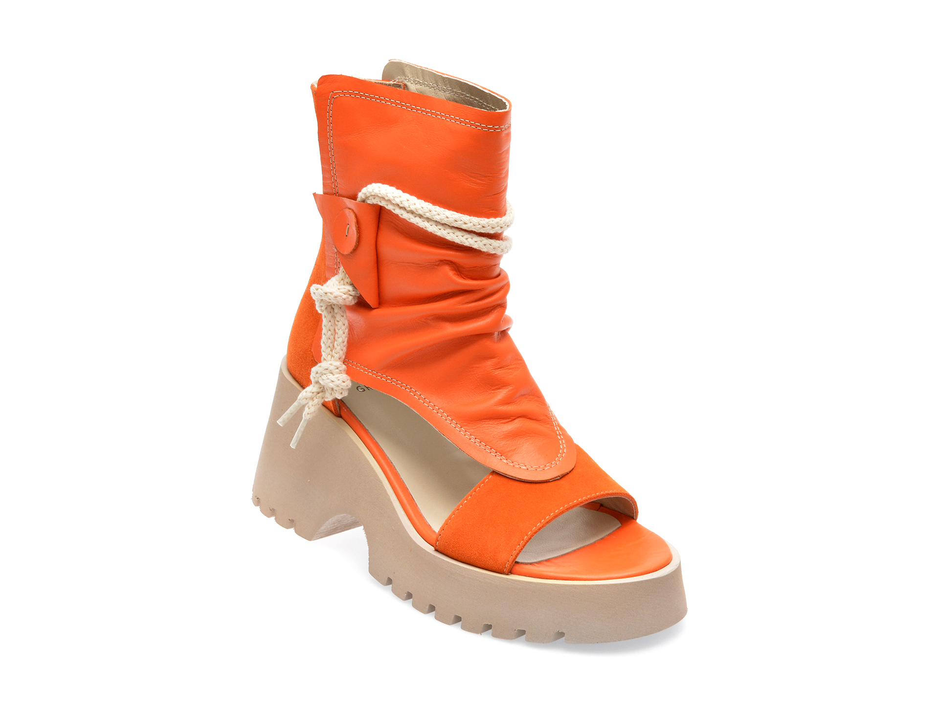 Sandale GRYXX portocalii, 4403315, din piele naturala /femei/sandale imagine noua