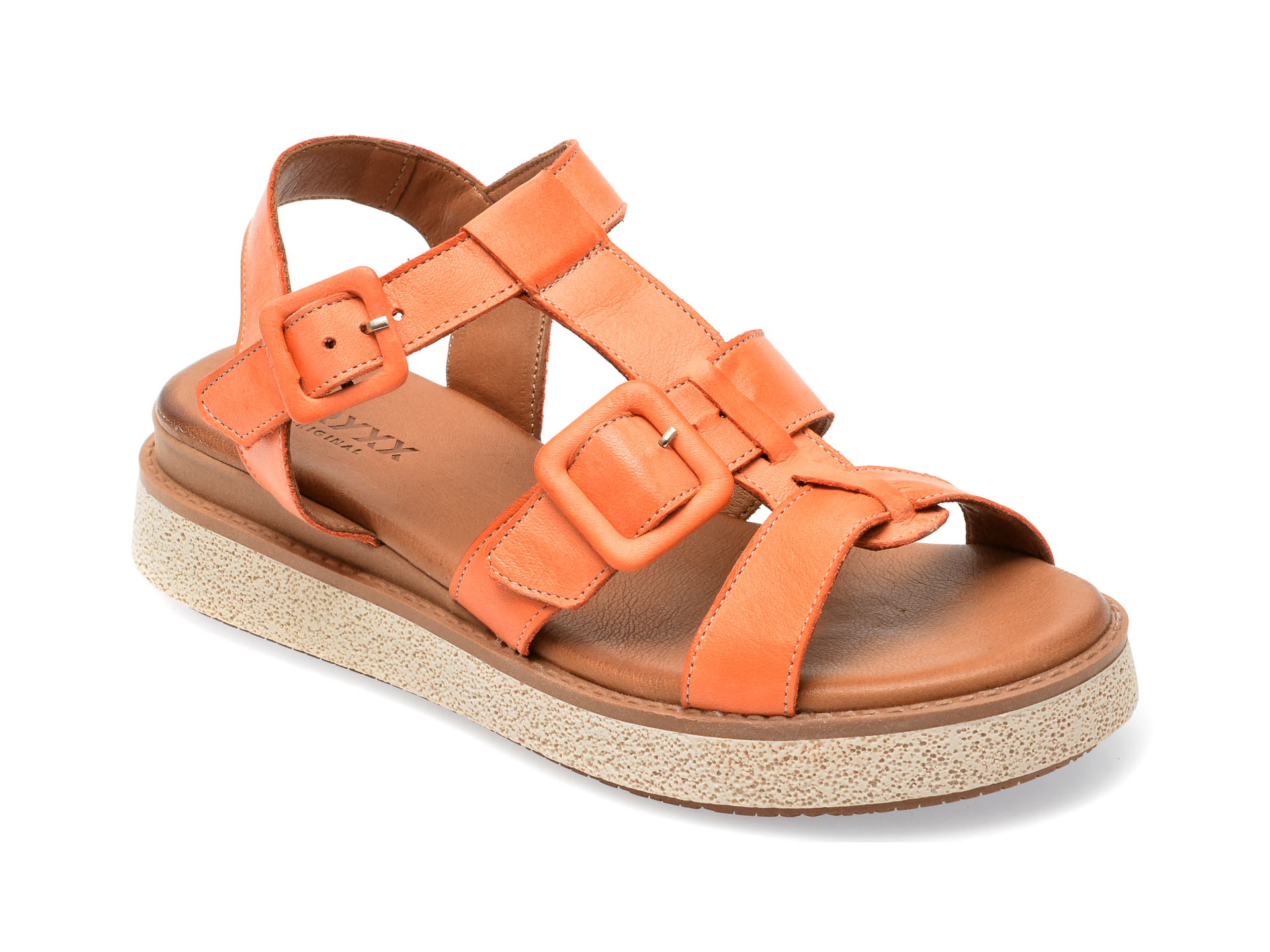 Sandale GRYXX portocalii, 7703, din piele naturala /femei/sandale
