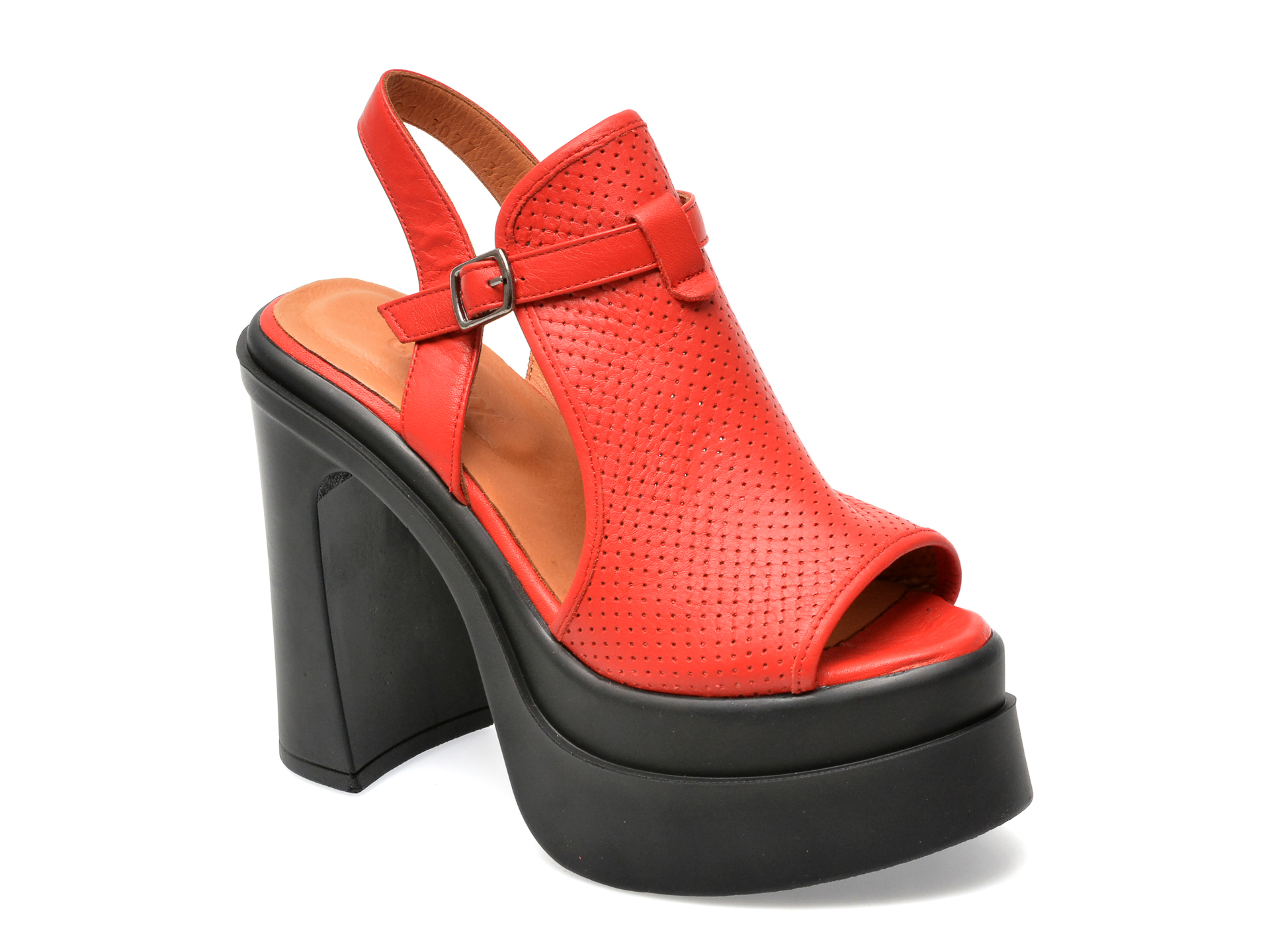 Sandale GRYXX rosii, 13077, din piele naturala /femei/sandale