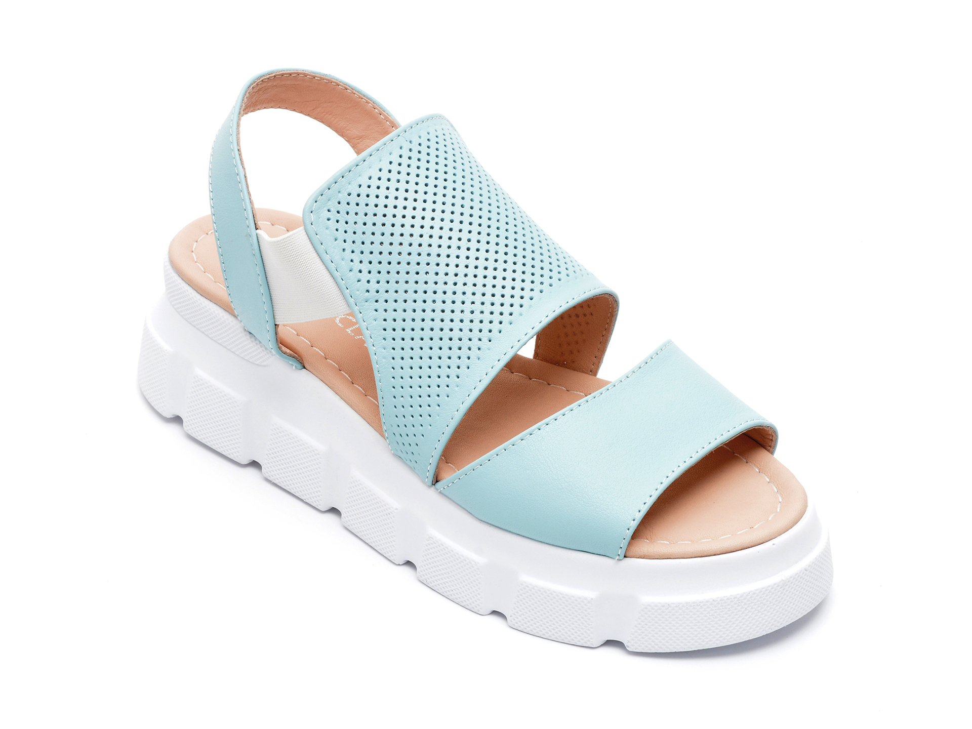 Sandale HK DIVA CLAP albastre, 4393, din piele naturala /femei/sandale imagine noua