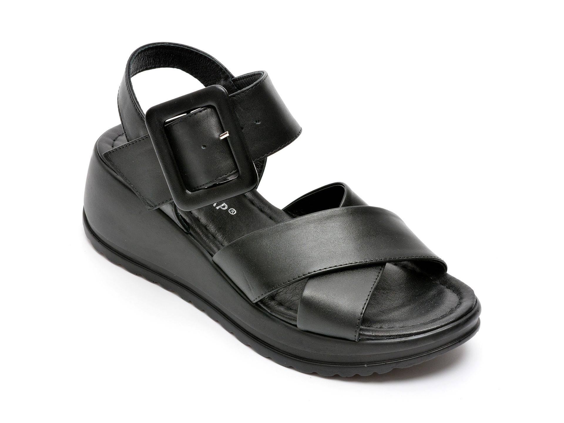 Sandale HK DIVA CLUP negre, 4214, din piele naturala HK DIVA CLUP
