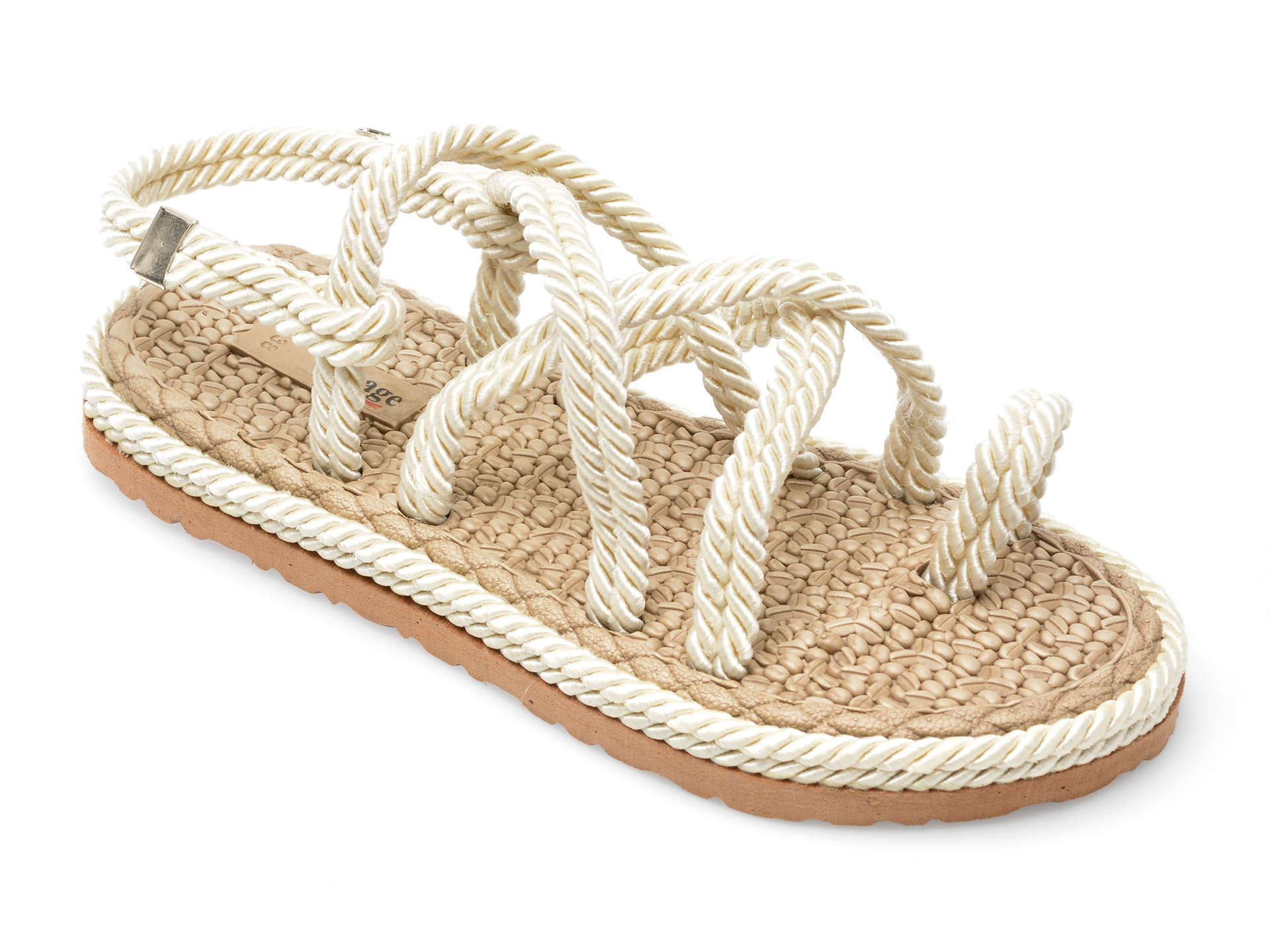 Sandale IMAGE albe, 20221, din material textil Image imagine noua 2022