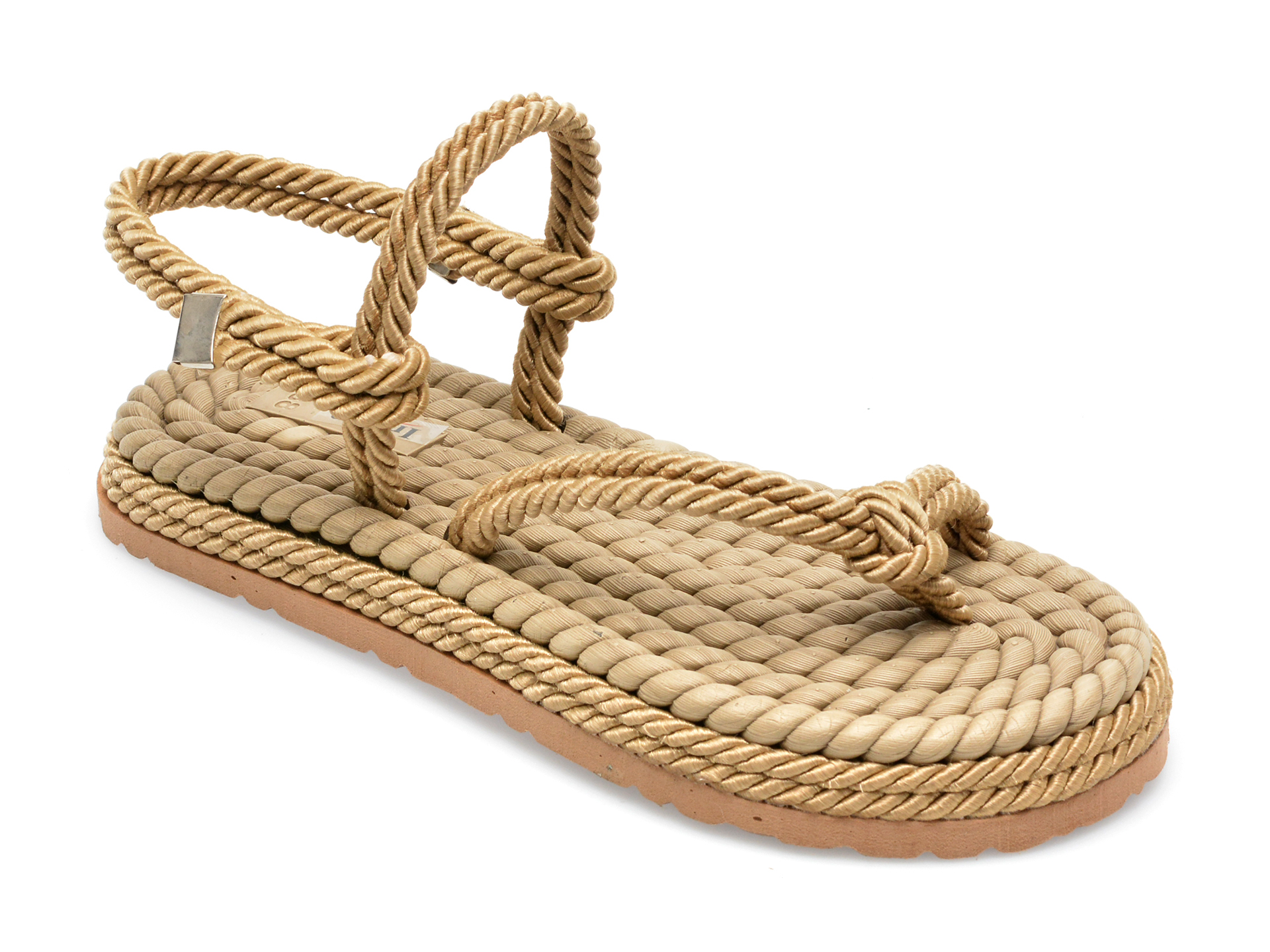 Sandale IMAGE aurii, 2020, din material textil /femei/sandale imagine noua