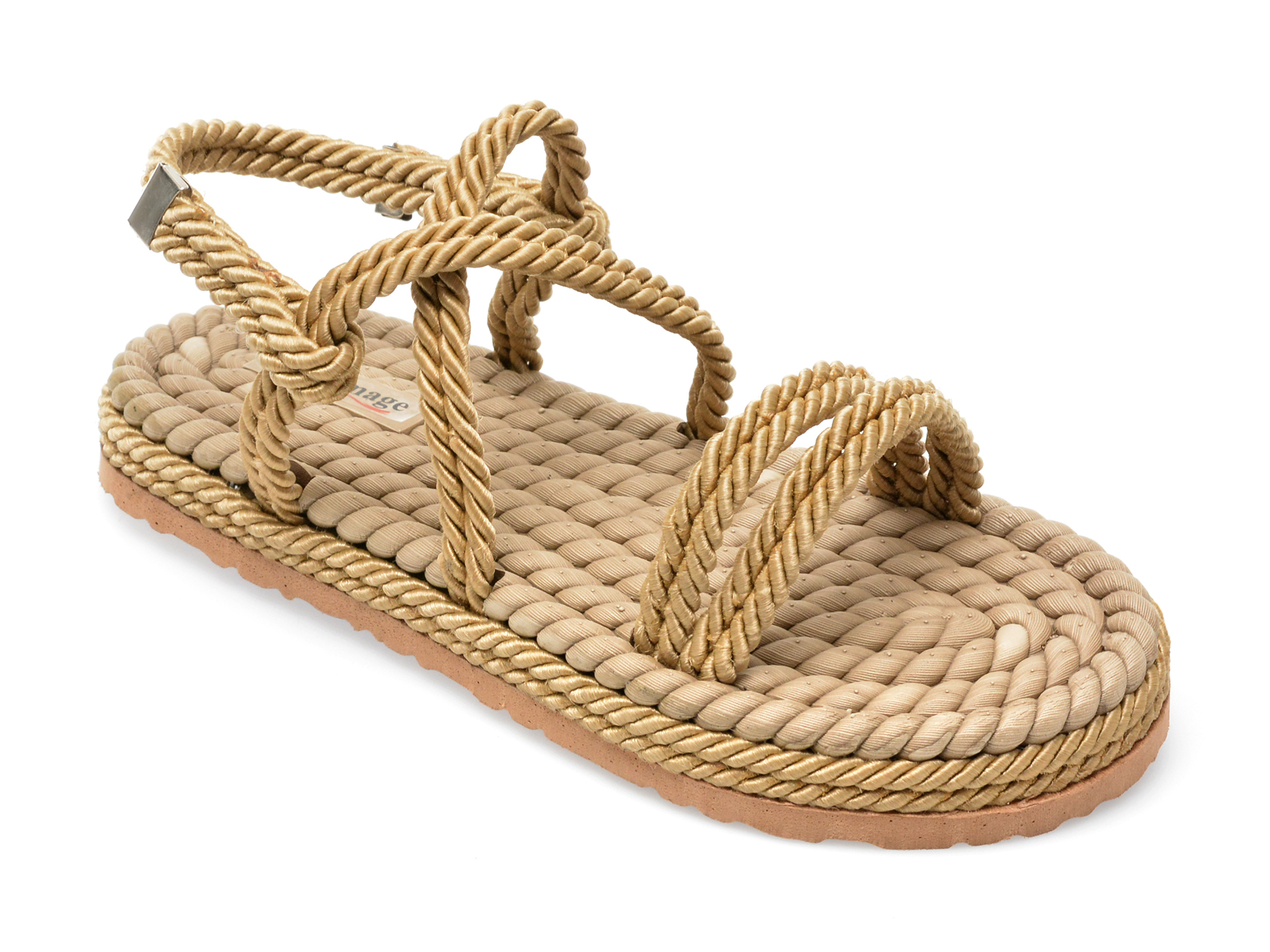 Sandale IMAGE aurii, 2024, din material textil Image imagine noua 2022