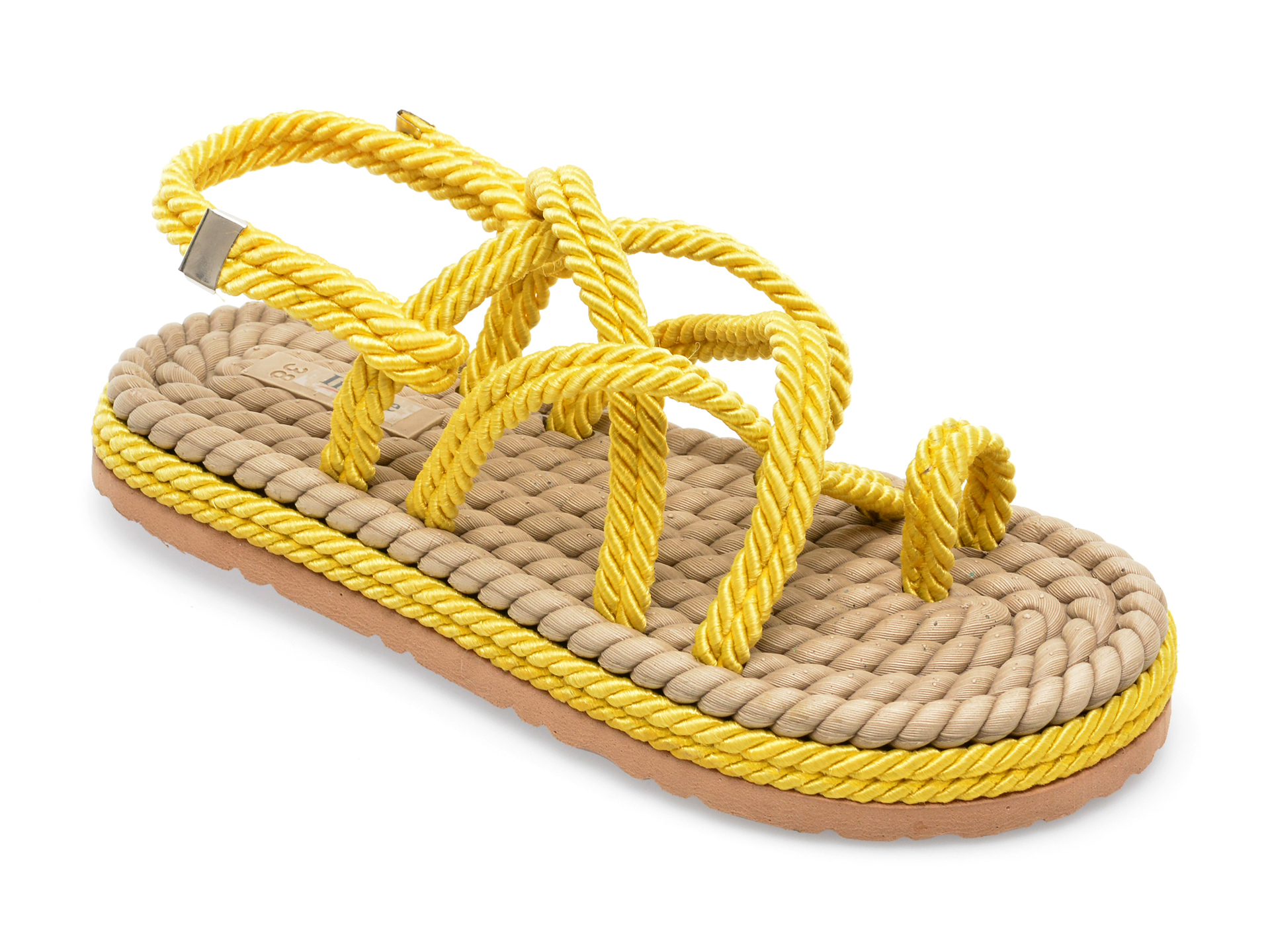 Sandale IMAGE galbene, 2022, din material textil /femei/sandale imagine noua