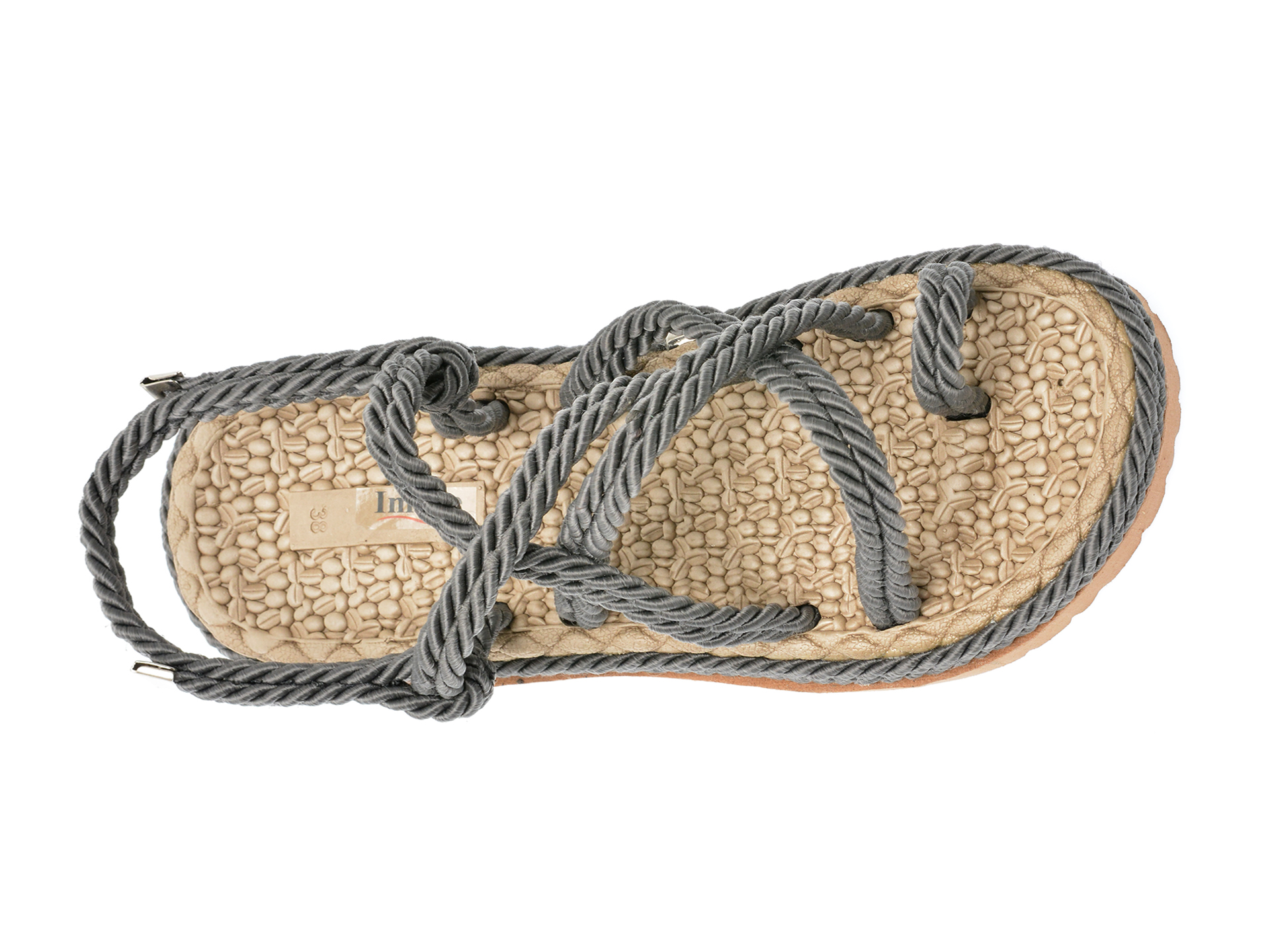 Poze Sandale IMAGE gri, 20221, din material textil