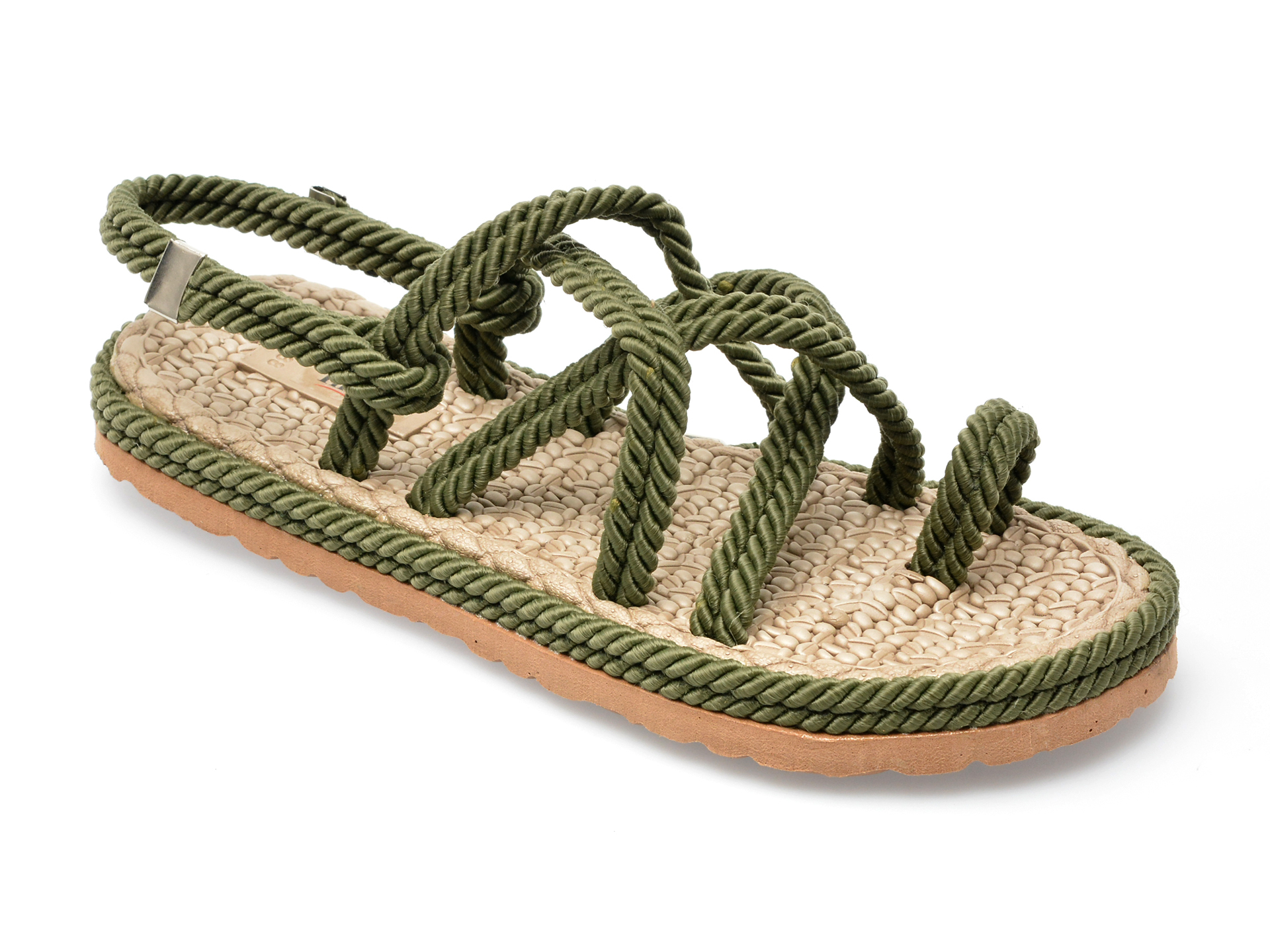 Sandale IMAGE kaki, 20221, din material textil /femei/sandale imagine noua