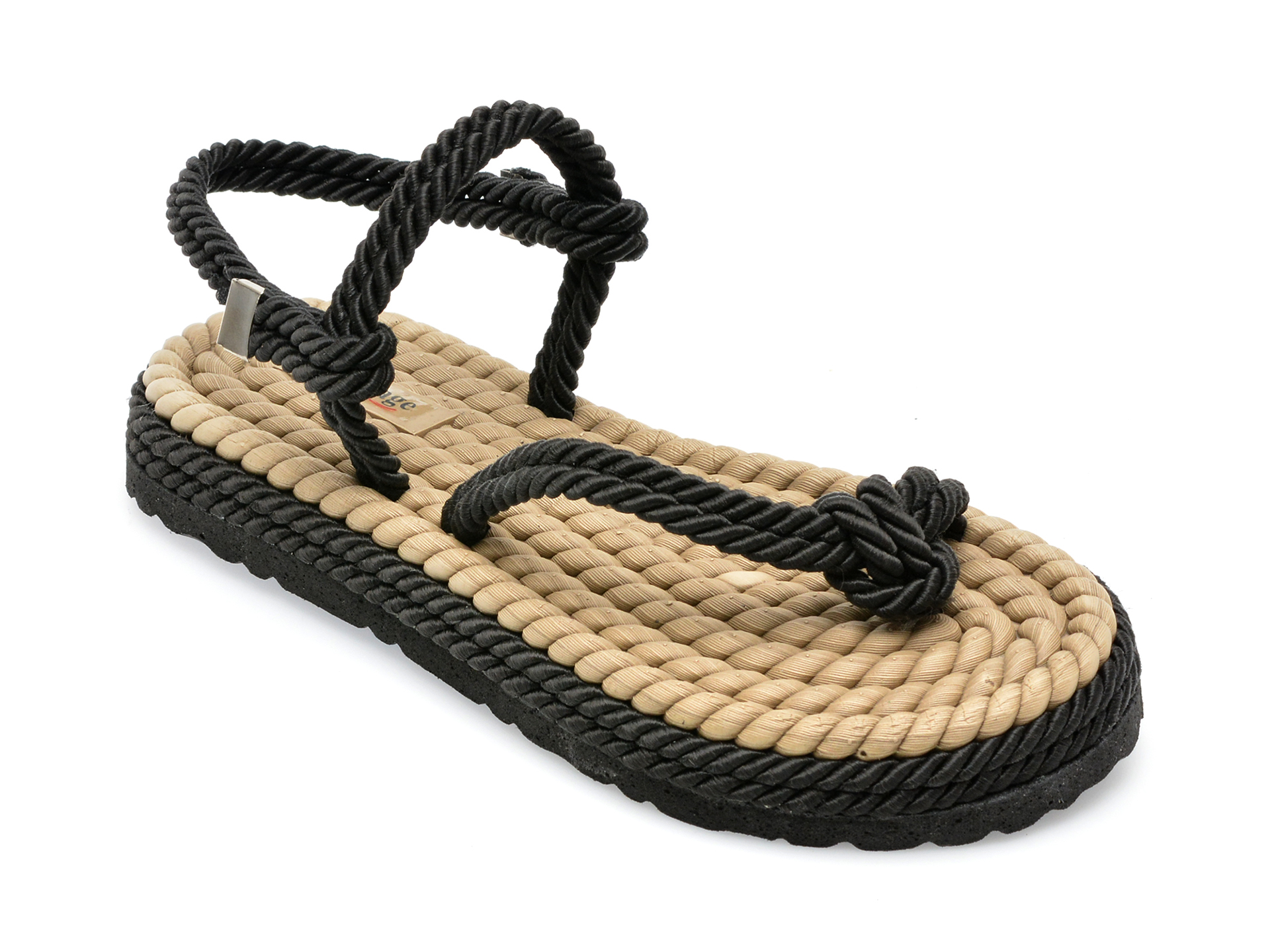 Sandale IMAGE negre, 2020, din material textil /femei/sandale imagine noua