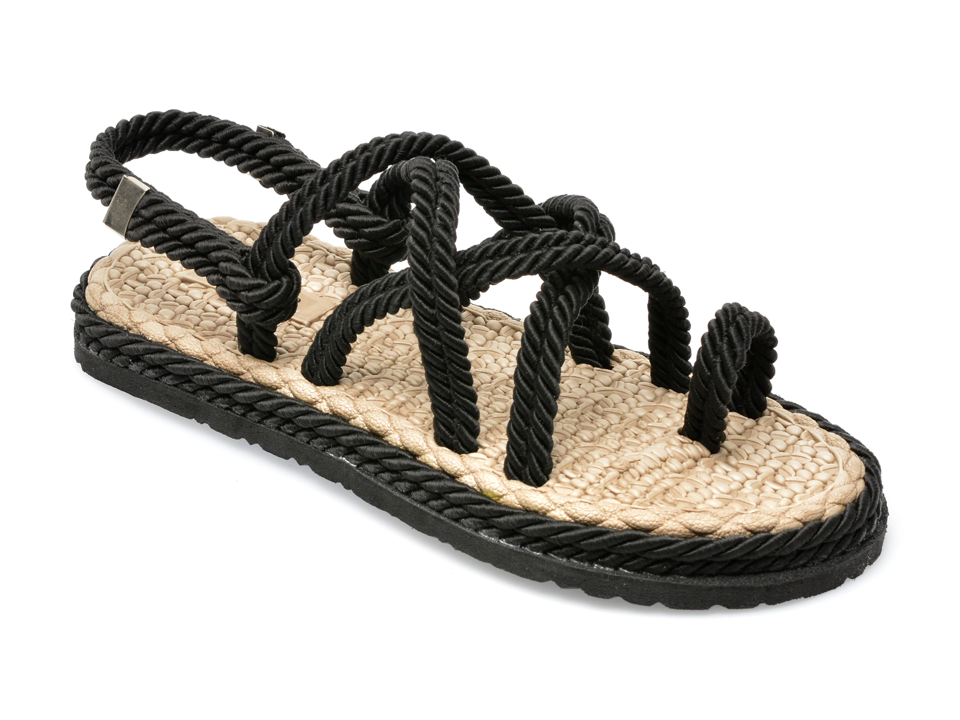 Sandale IMAGE negre, 20221, din material textil femei 2023-11-28
