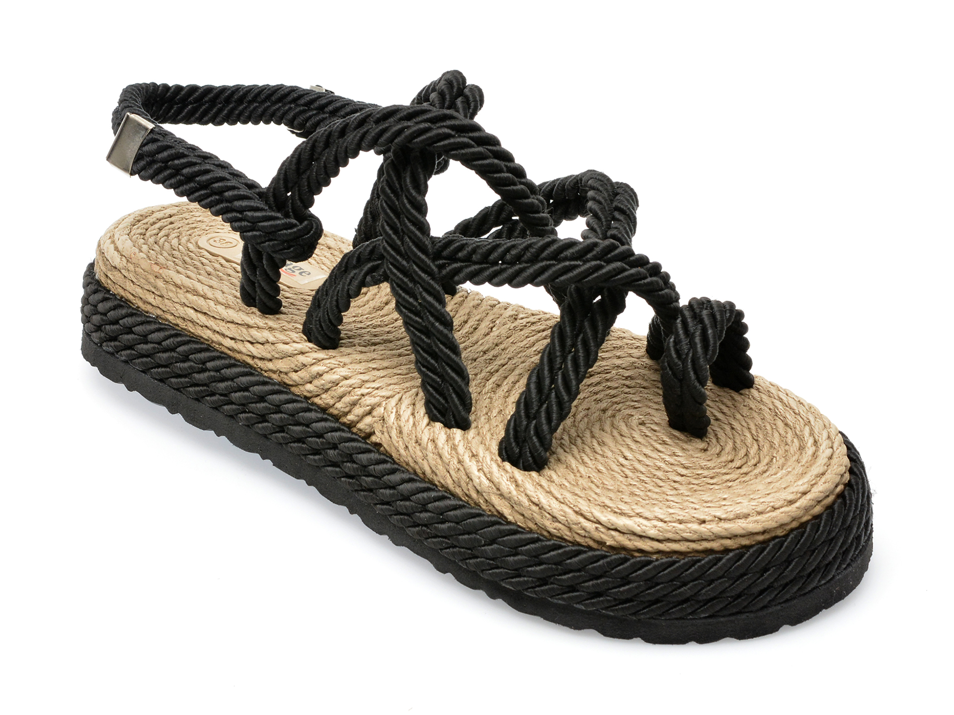 Sandale IMAGE negre, 20222, din material textil femei 2023-11-28