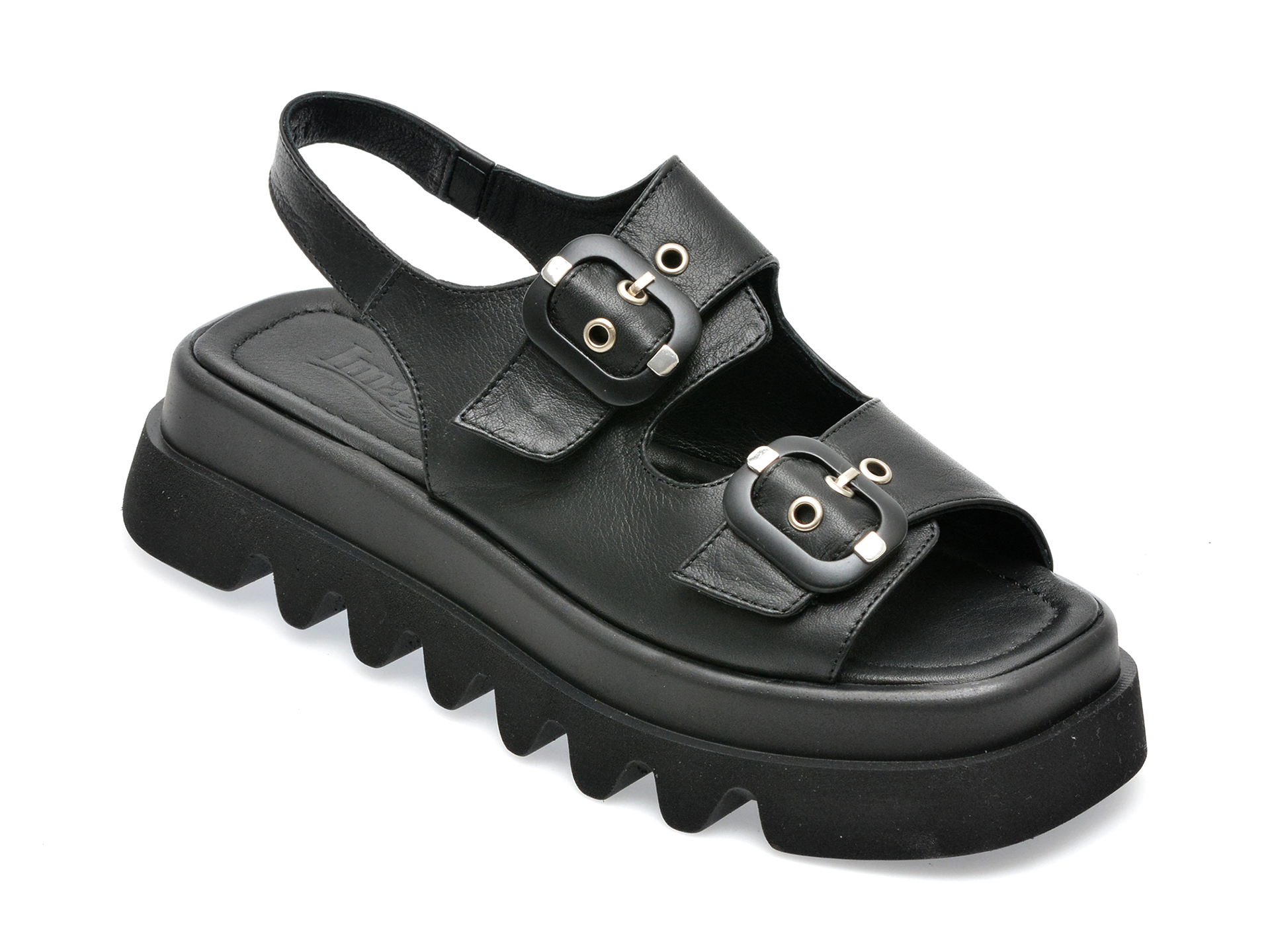 Sandale IMAGE negre, 21831, din piele naturala /femei/sandale imagine noua