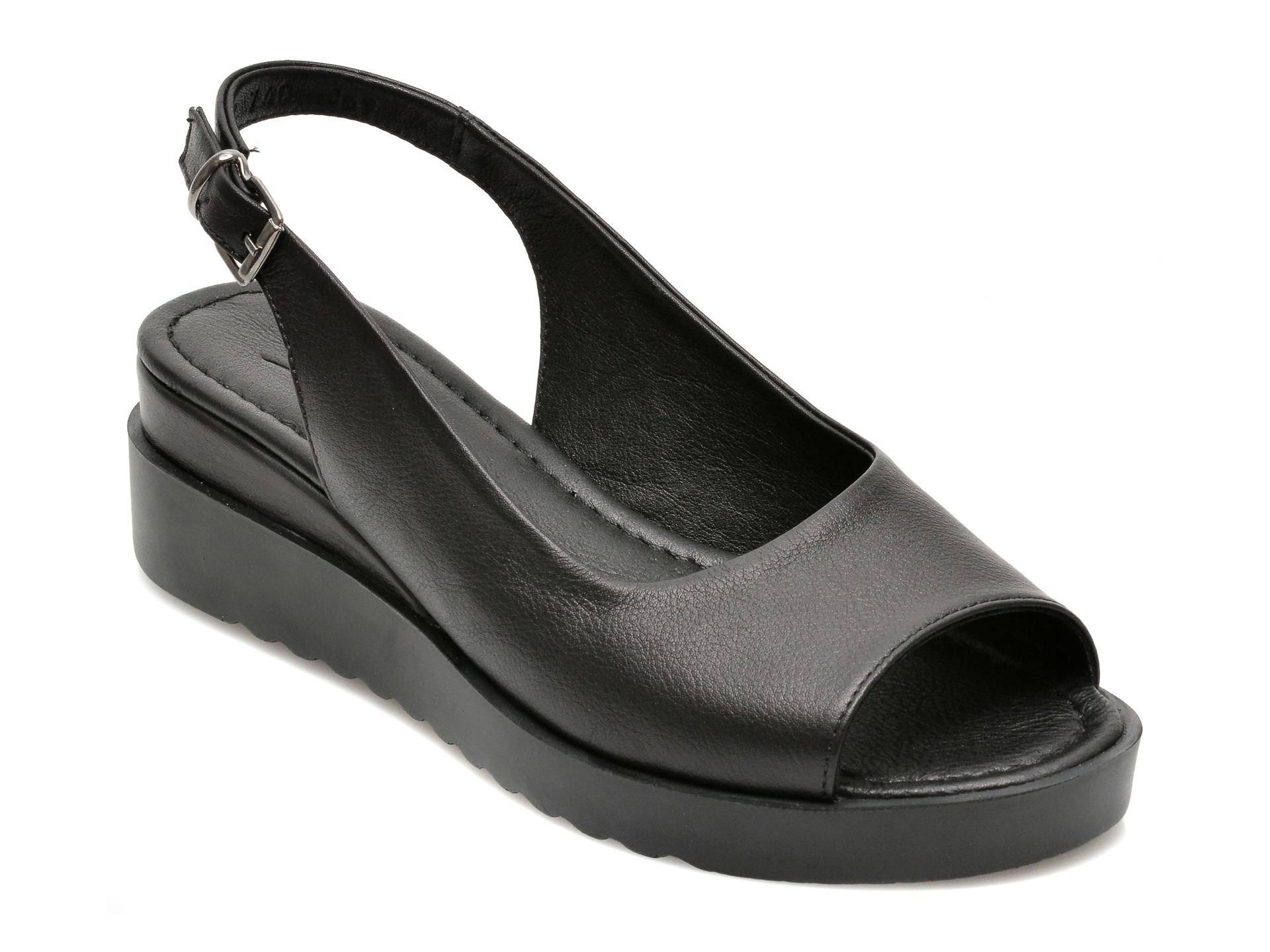 Sandale IMAGE negre, 2740, din piele naturala Image imagine noua