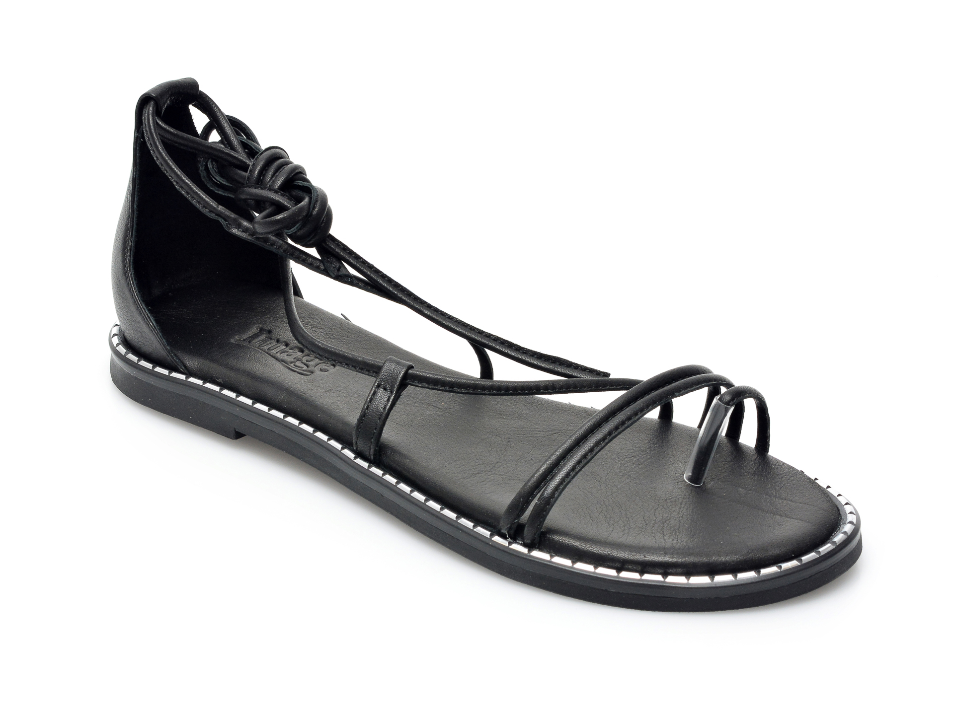 Sandale IMAGE negre, 732, din piele naturala Image Image