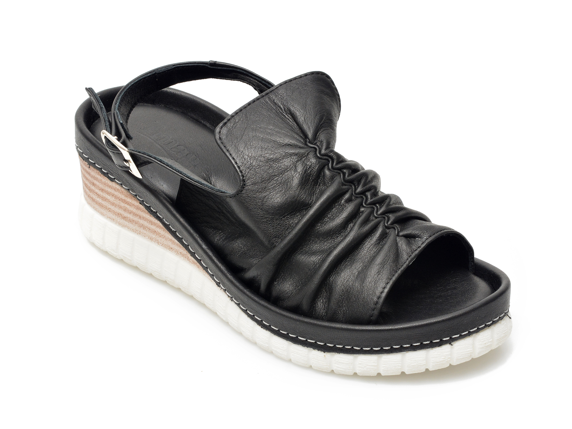 Sandale IMAGE negre, 9122, din piele naturala /femei/sandale
