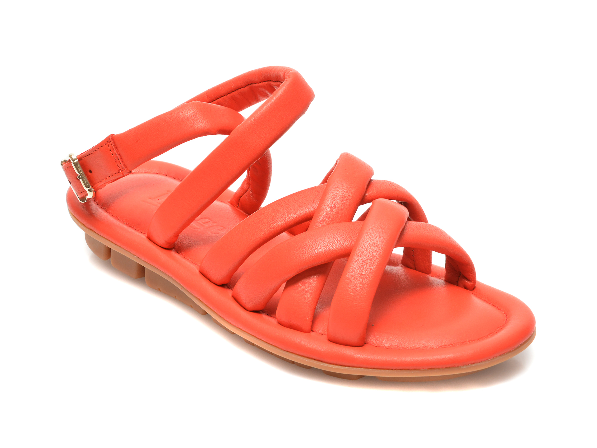 Sandale IMAGE portocalii, 240, din piele naturala /femei/sandale