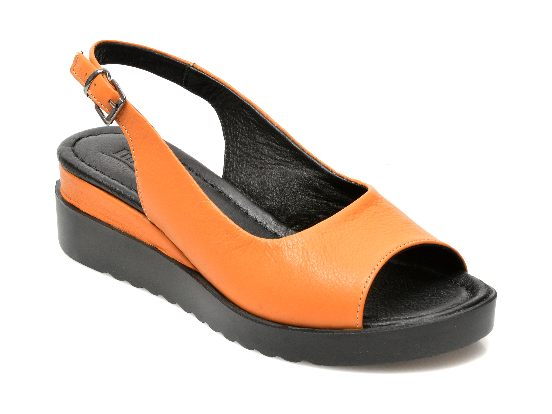 Sandale IMAGE portocalii, 2740, din piele naturala Image imagine noua