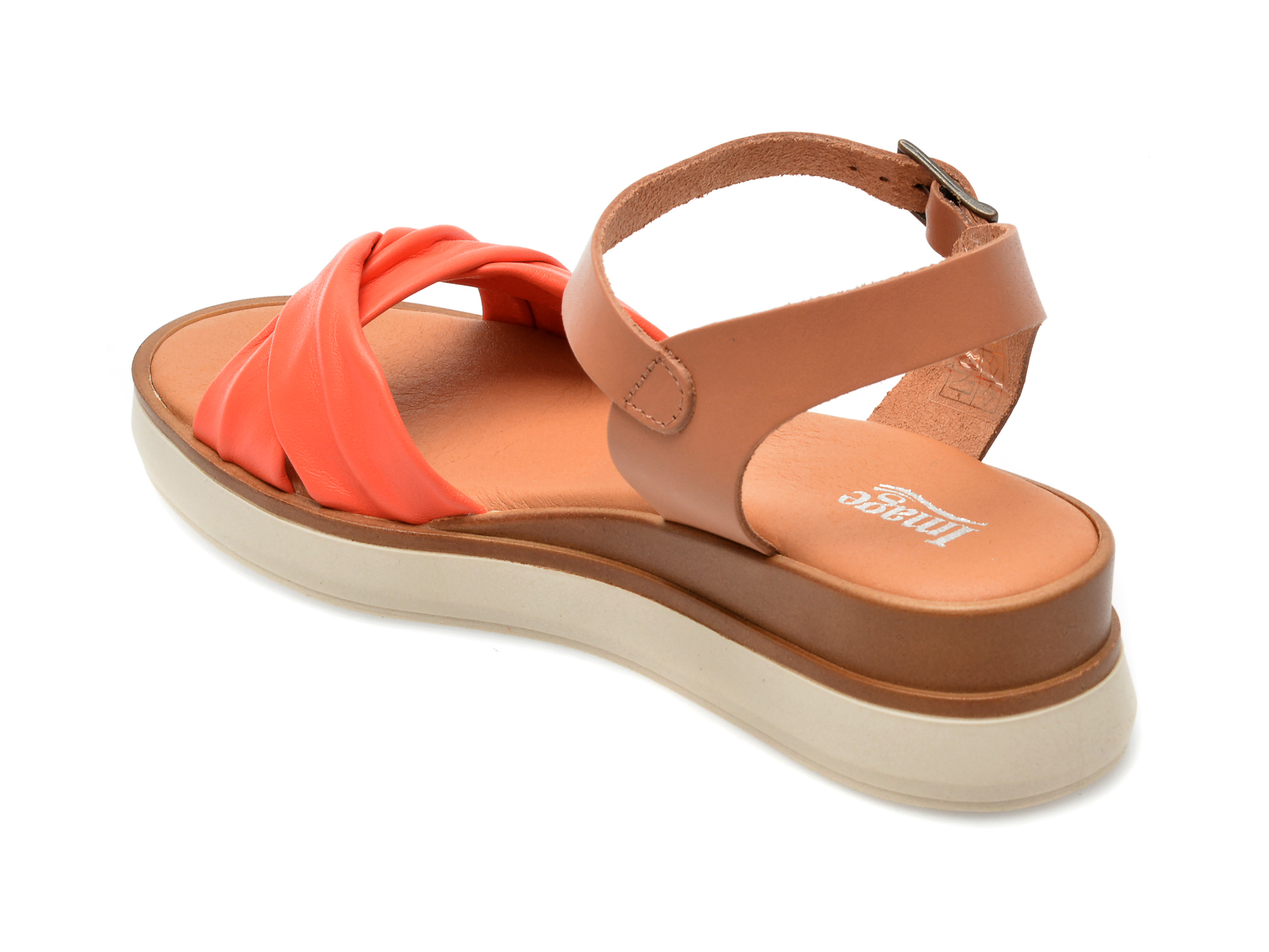 Poze Sandale IMAGE portocalii, INDIRA, din piele naturala otter.ro