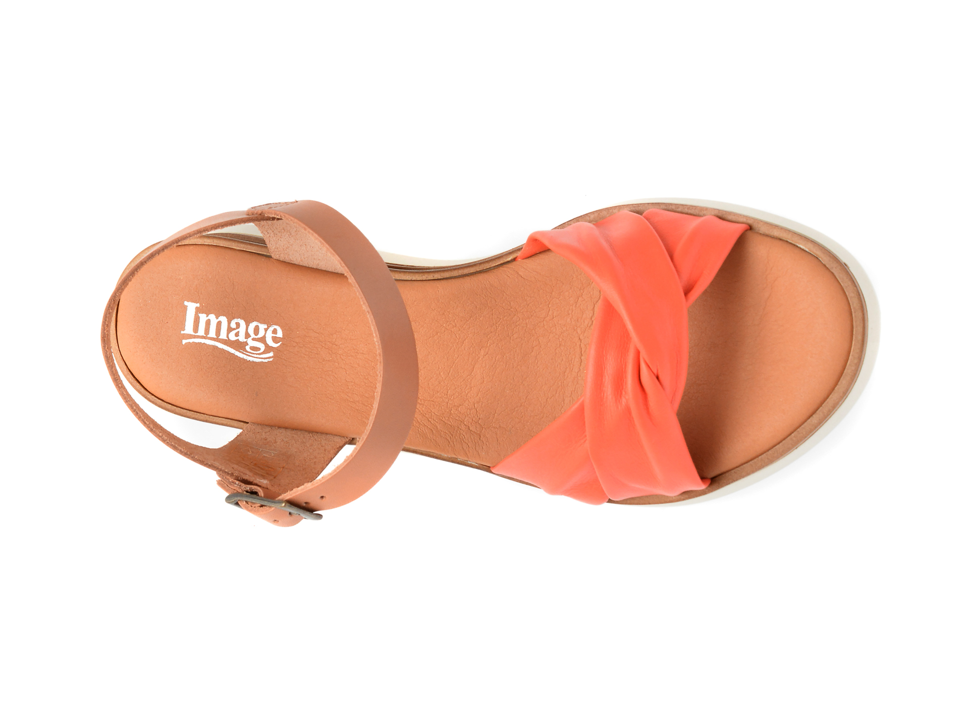 Poze Sandale IMAGE portocalii, INDIRA, din piele naturala otter.ro
