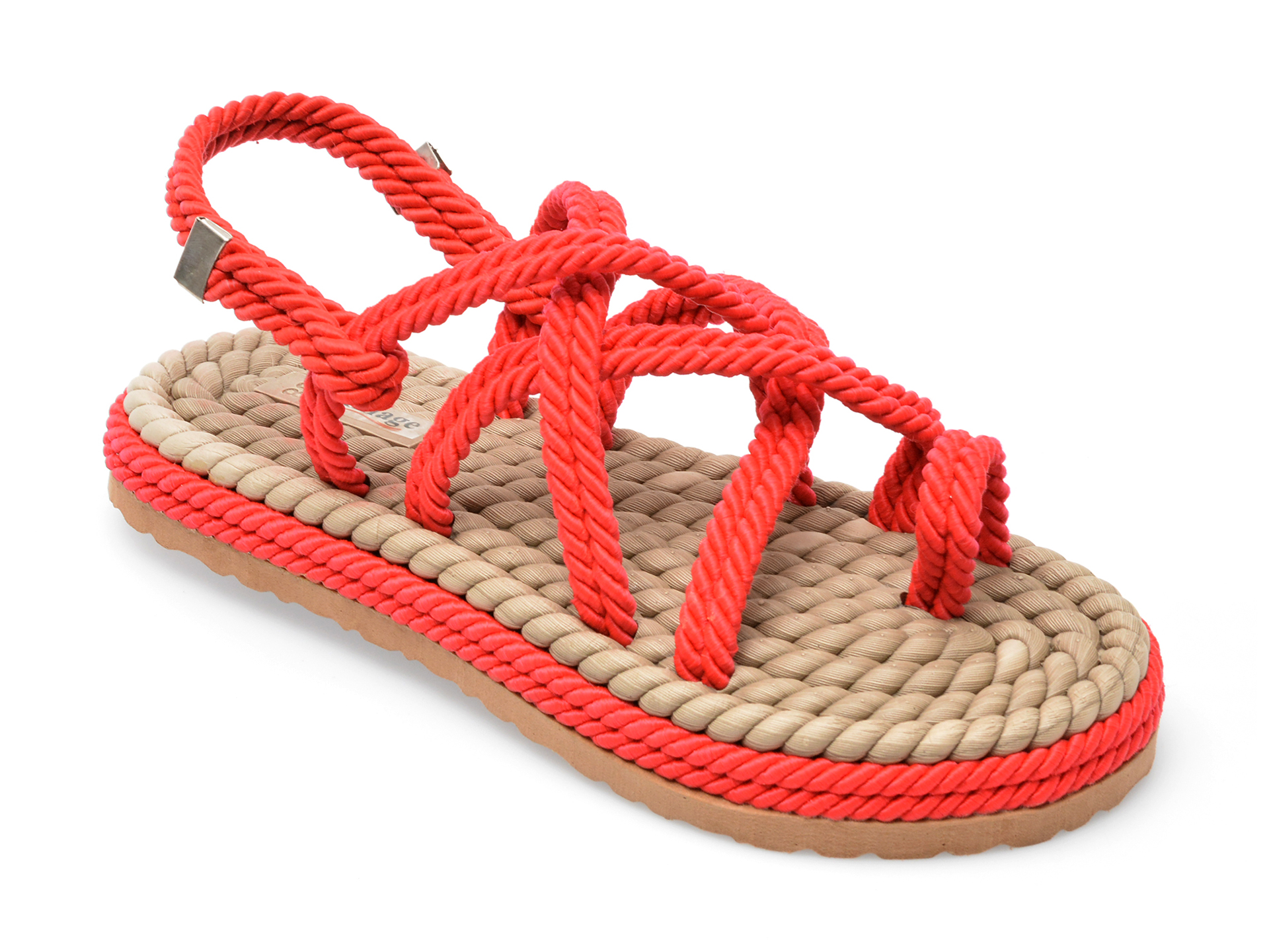 Sandale IMAGE rosii, 2022, din material textil Image imagine noua 2022