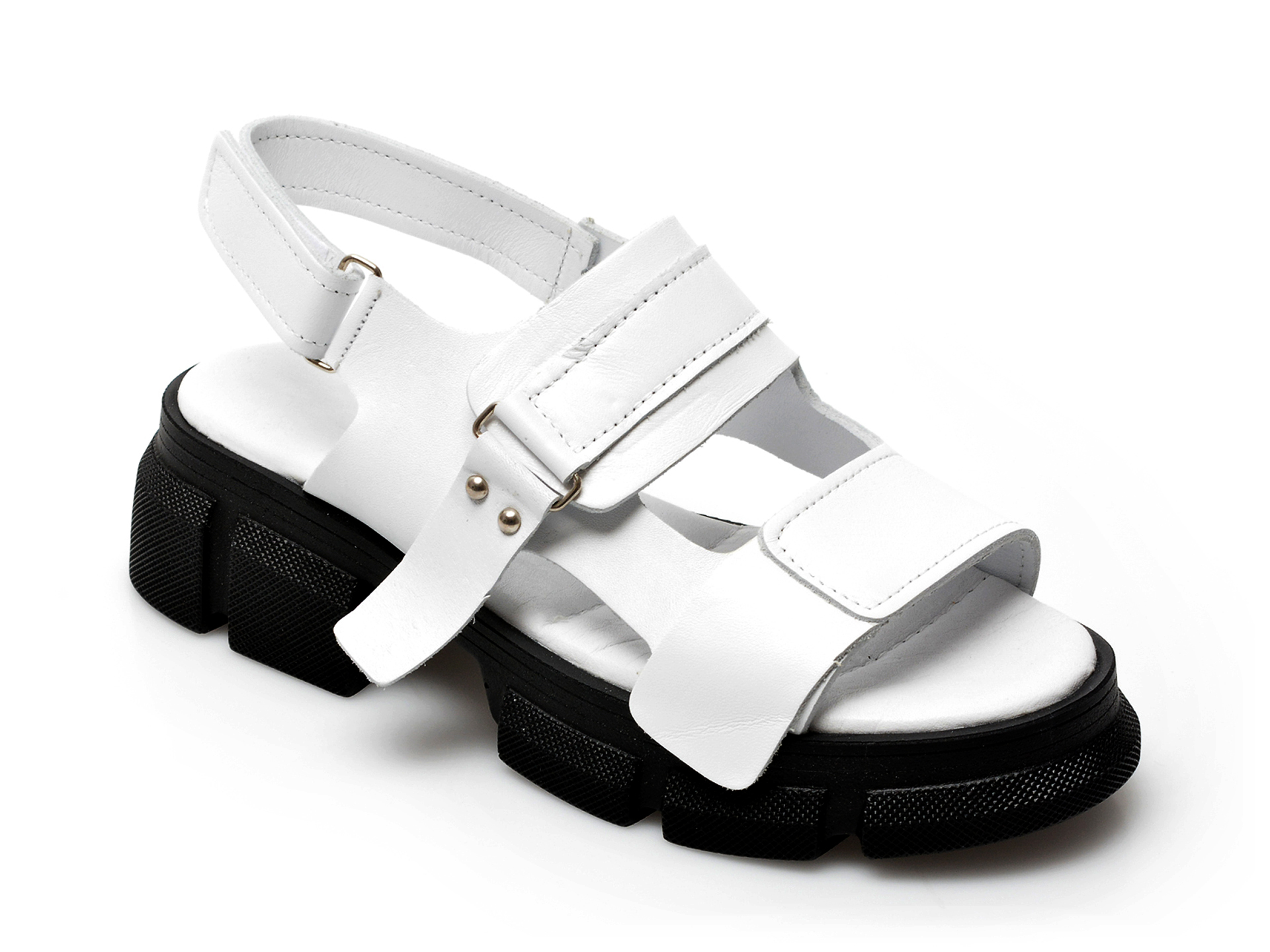 Sandale LABOUR albe, 21554, din piele naturala /femei/sandale