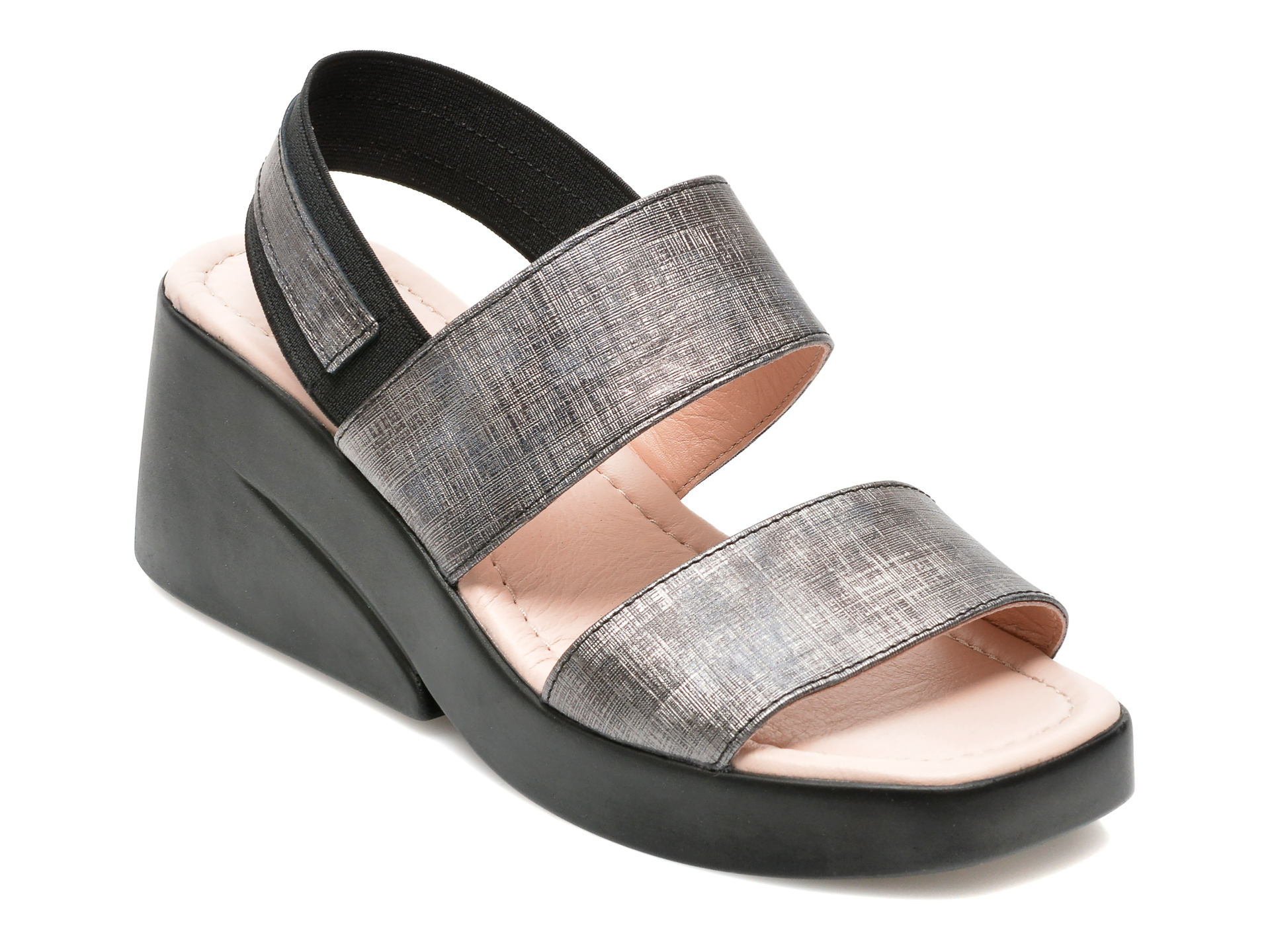 Sandale LABOUR argintii, 211555, din piele naturala /femei/sandale imagine noua