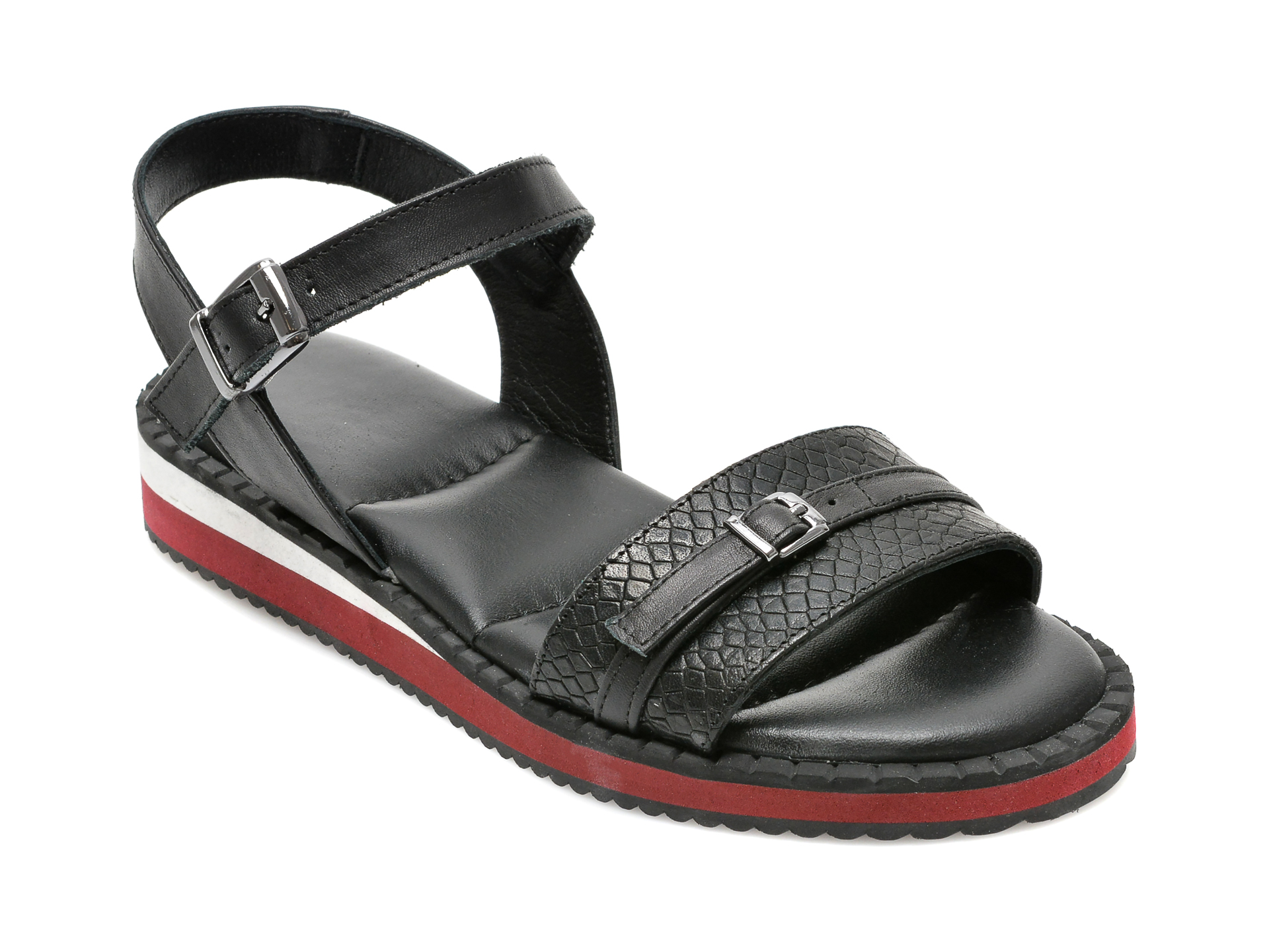 Sandale LABOUR negre, 20021, din piele naturala /femei/sandale imagine noua