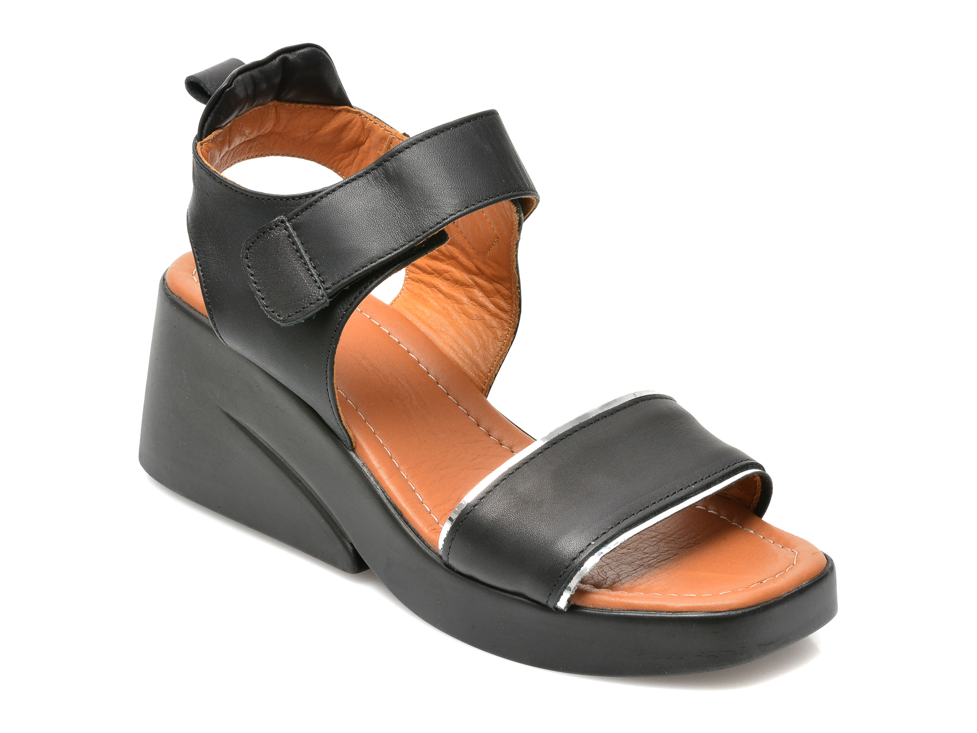 Sandale LABOUR negre, 214581, din piele naturala /femei/sandale imagine noua
