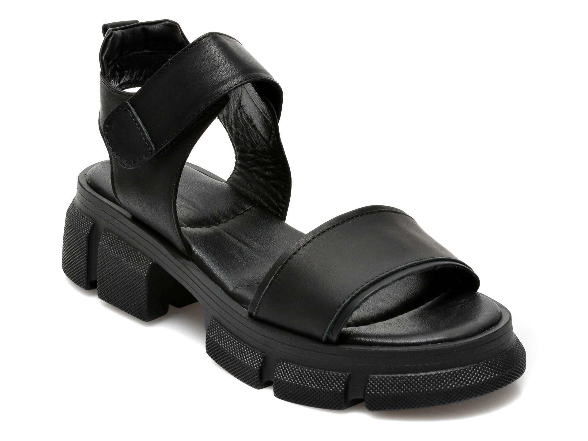 Sandale LABOUR negre, 21458, din piele naturala /femei/sandale