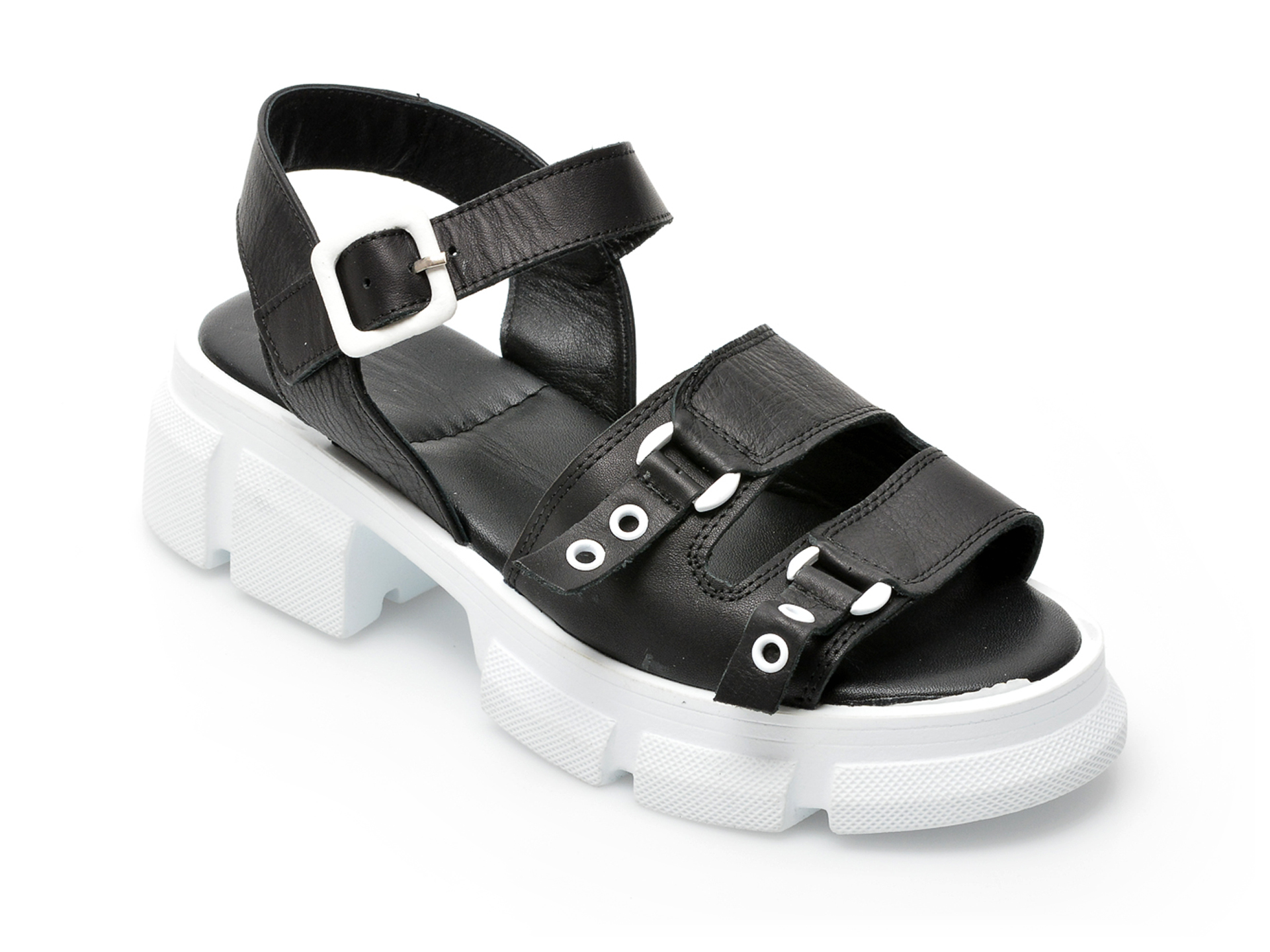 Sandale LABOUR negre, 22502, din piele naturala /femei/sandale imagine noua