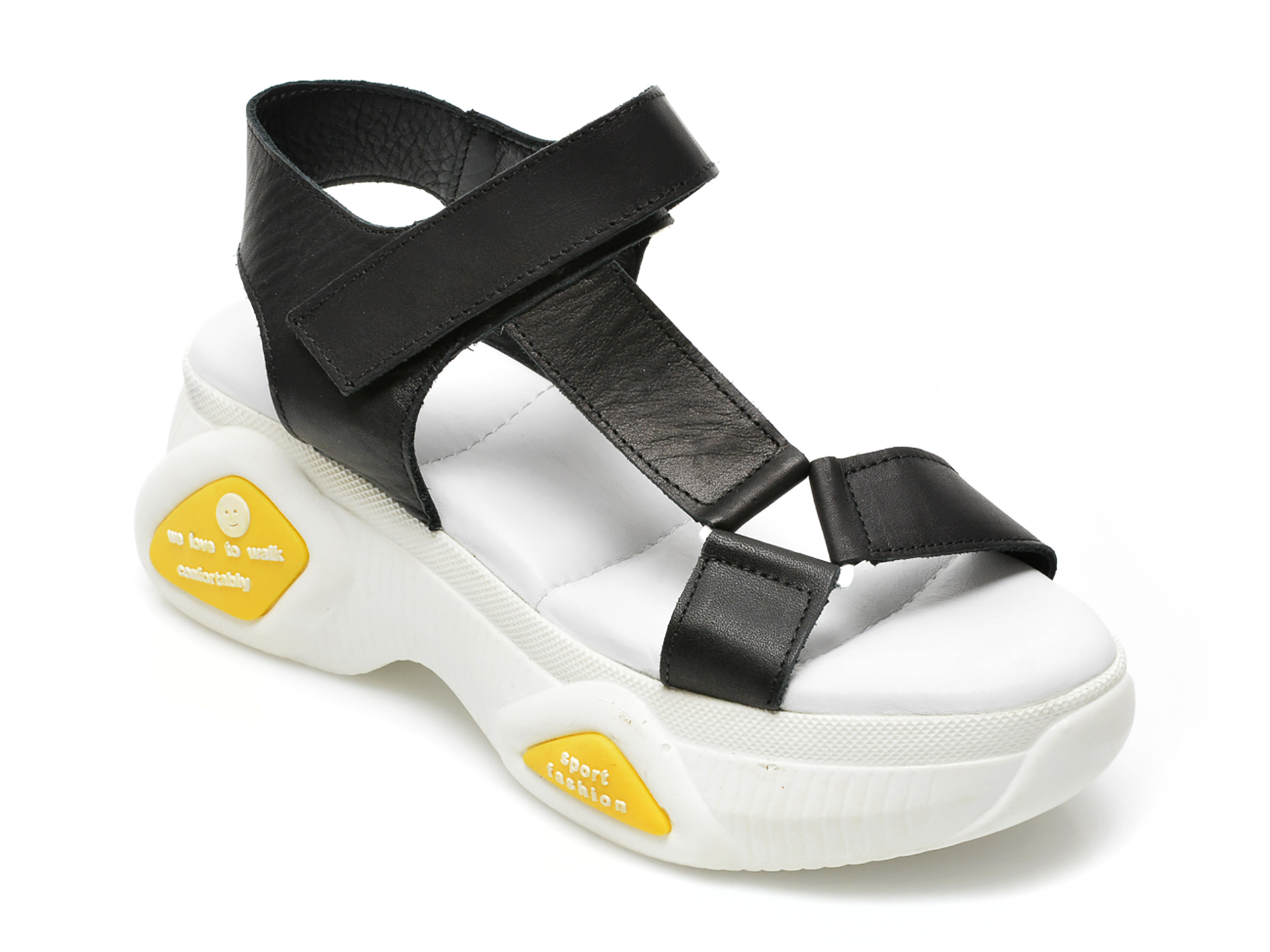Sandale LABOUR negre, E41451, din piele naturala /femei/sandale imagine noua