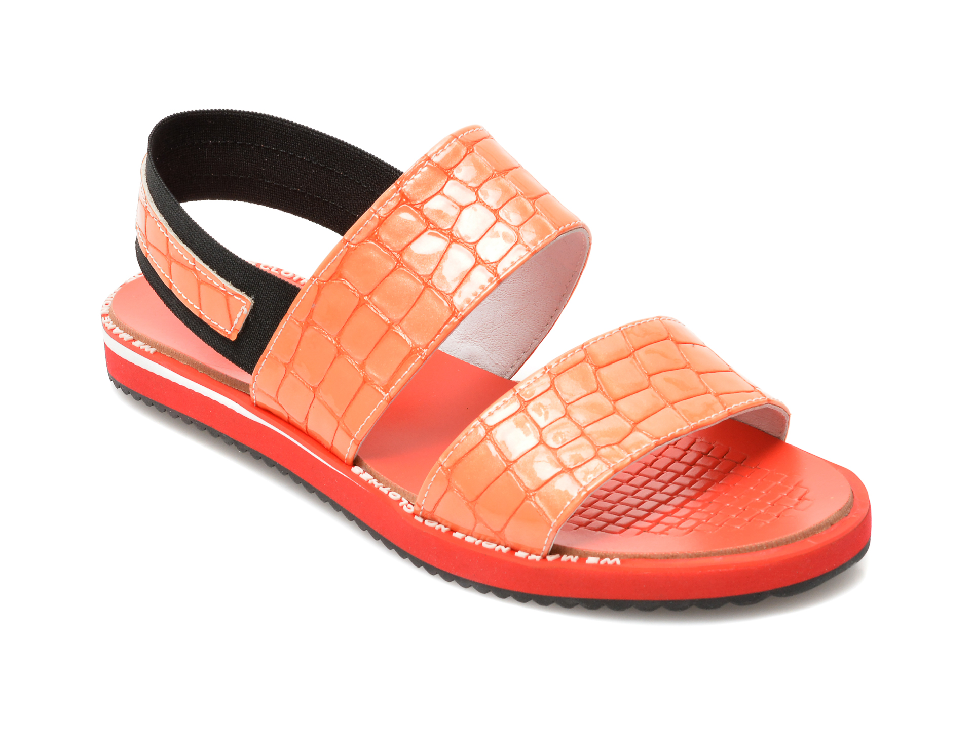 Sandale LABOUR portocalii, 2004, din piele naturala /femei/sandale imagine noua