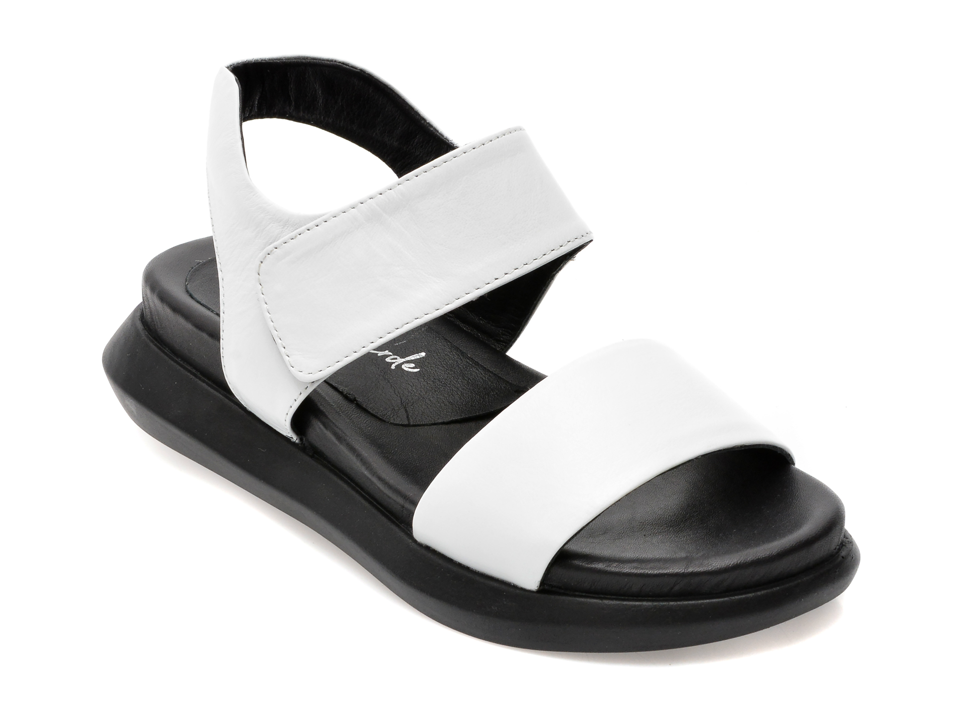 Sandale LR LORETTINI albe, 30022, din piele naturala /femei/sandale imagine noua