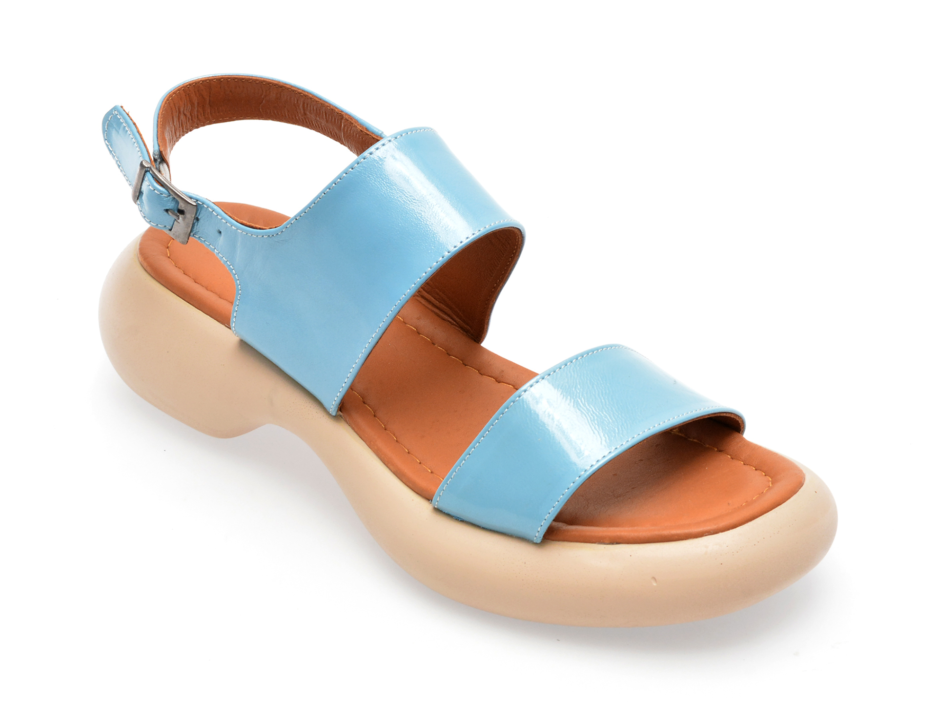 Sandale MAGRIT albastre, 101, din piele naturala lacuita