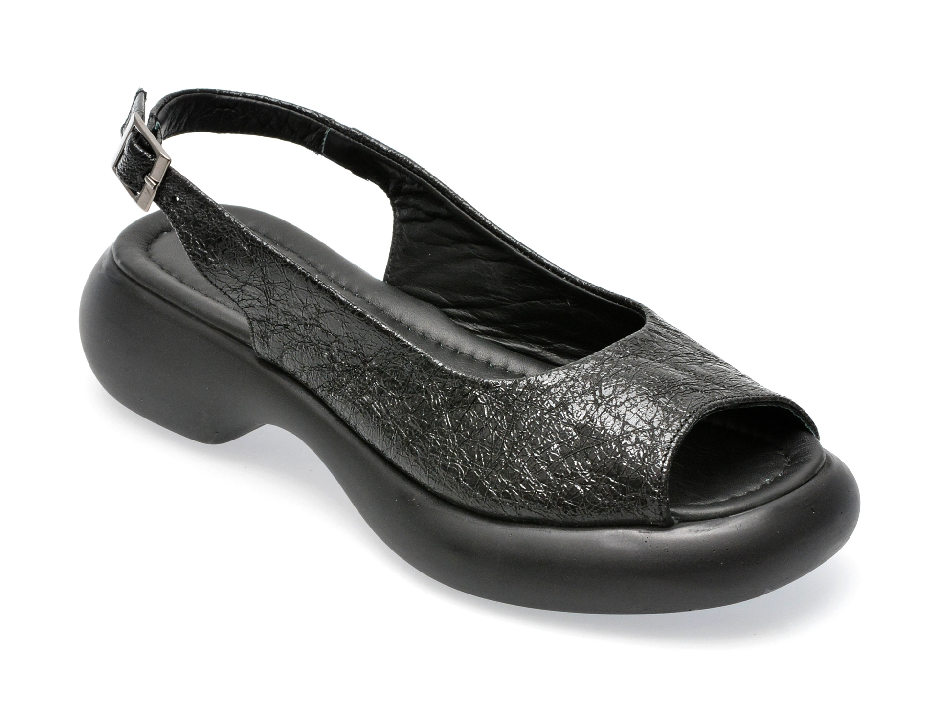 Sandale MAGRIT negre, 102, din piele naturala lacuita /femei/sandale imagine super redus 2022
