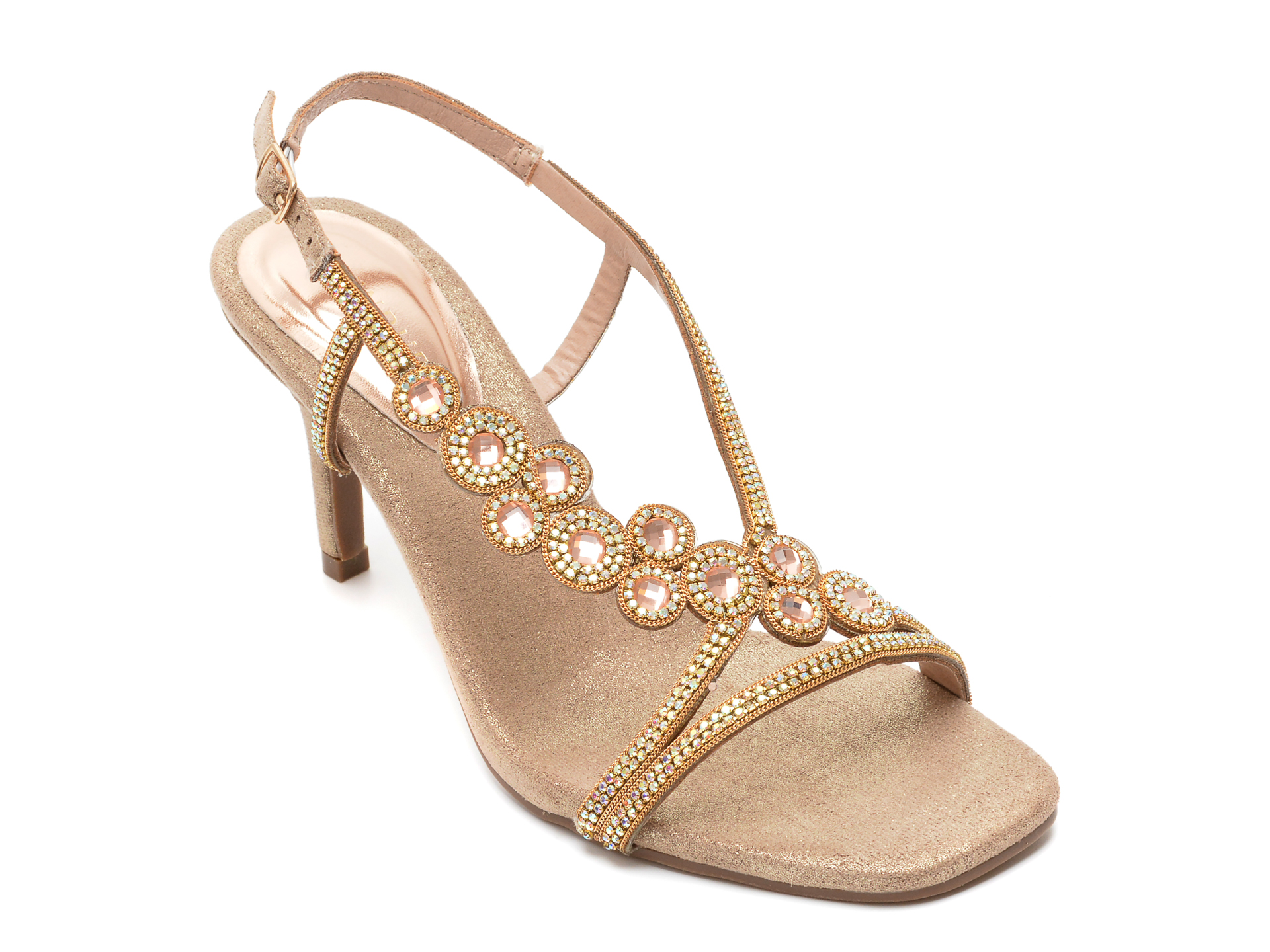 Sandale MENBUR aurii, 23011, din material textil /femei/sandale imagine noua